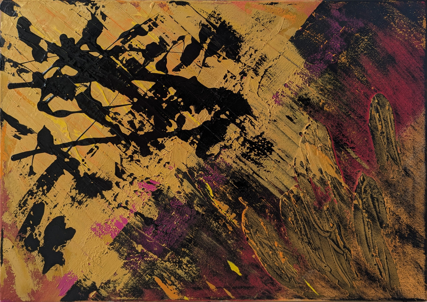 Le dragon énervé - peinture acrylique originale 70x50cm (2025)