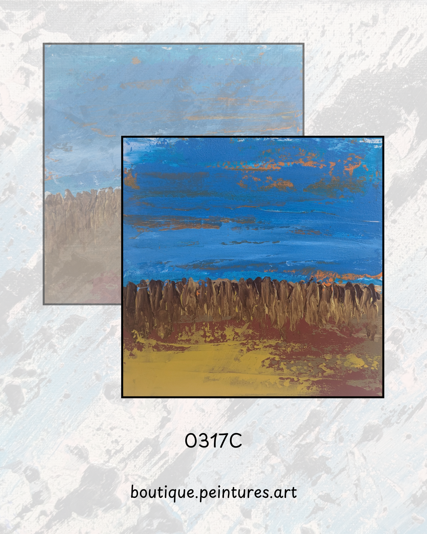 0317C - Diptyque peintures acryliques originales 25x25cm (2025)