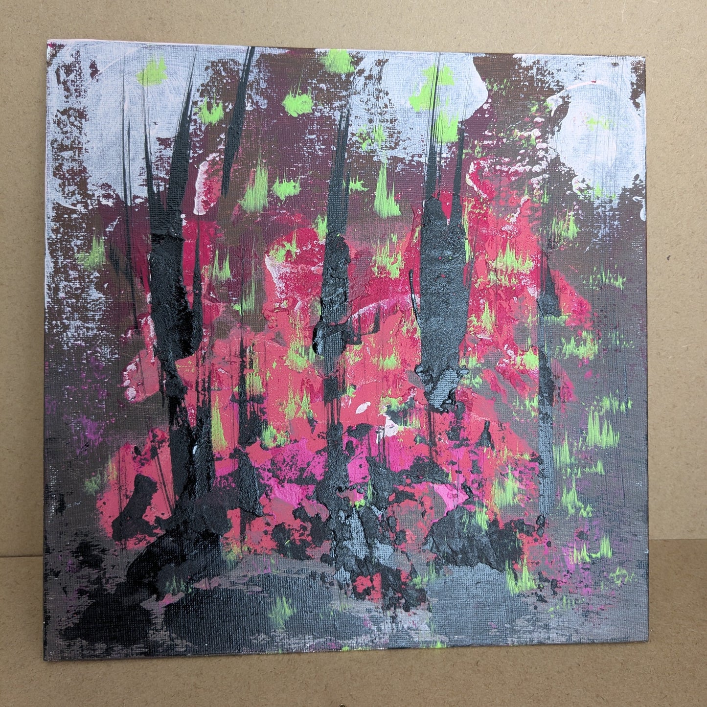 Le jardin des magiciens - peinture acrylique originale 25x25cm (2025)