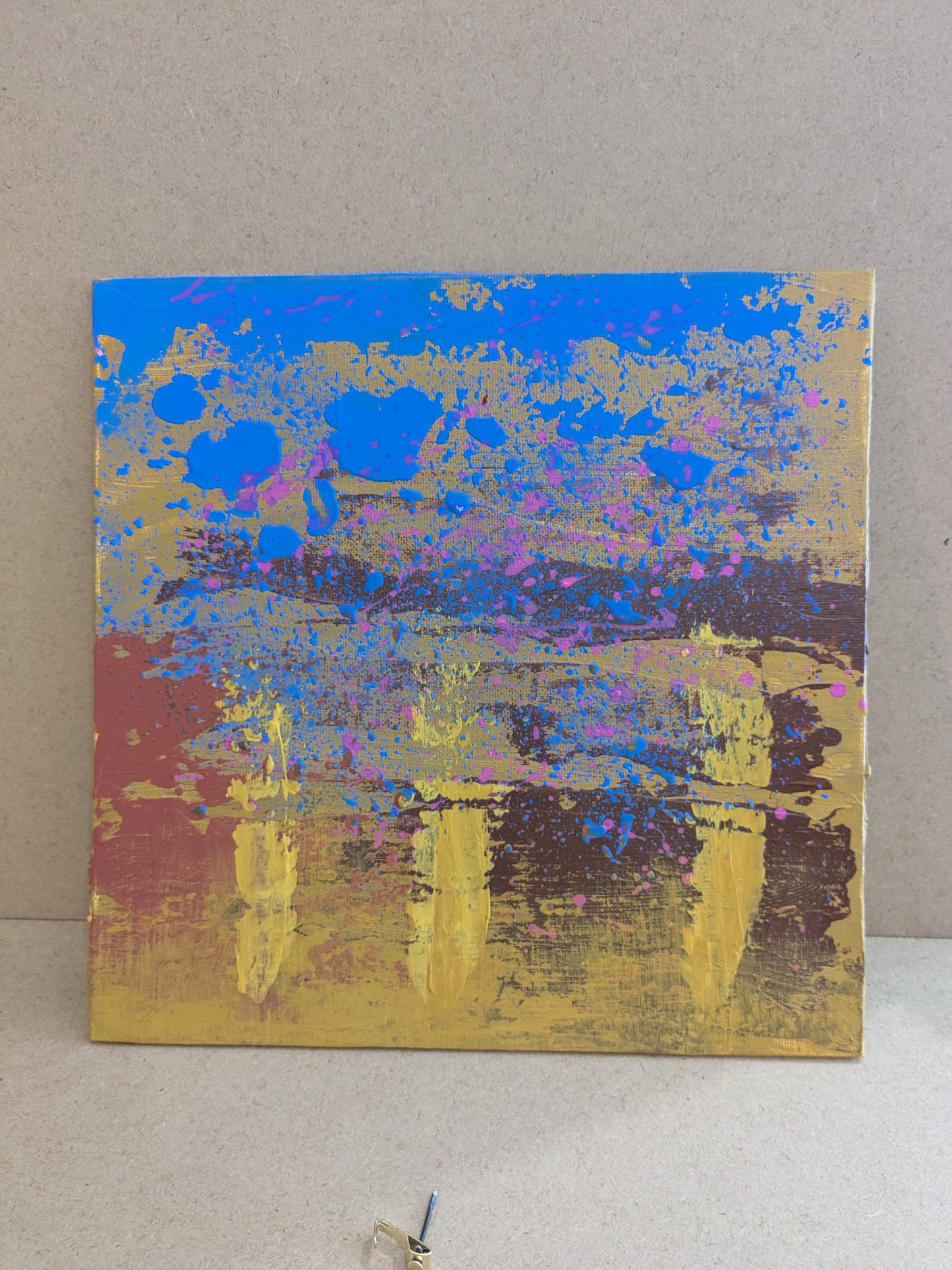 Les trois flammes - peinture acrylique originale 25x25cm (2025)