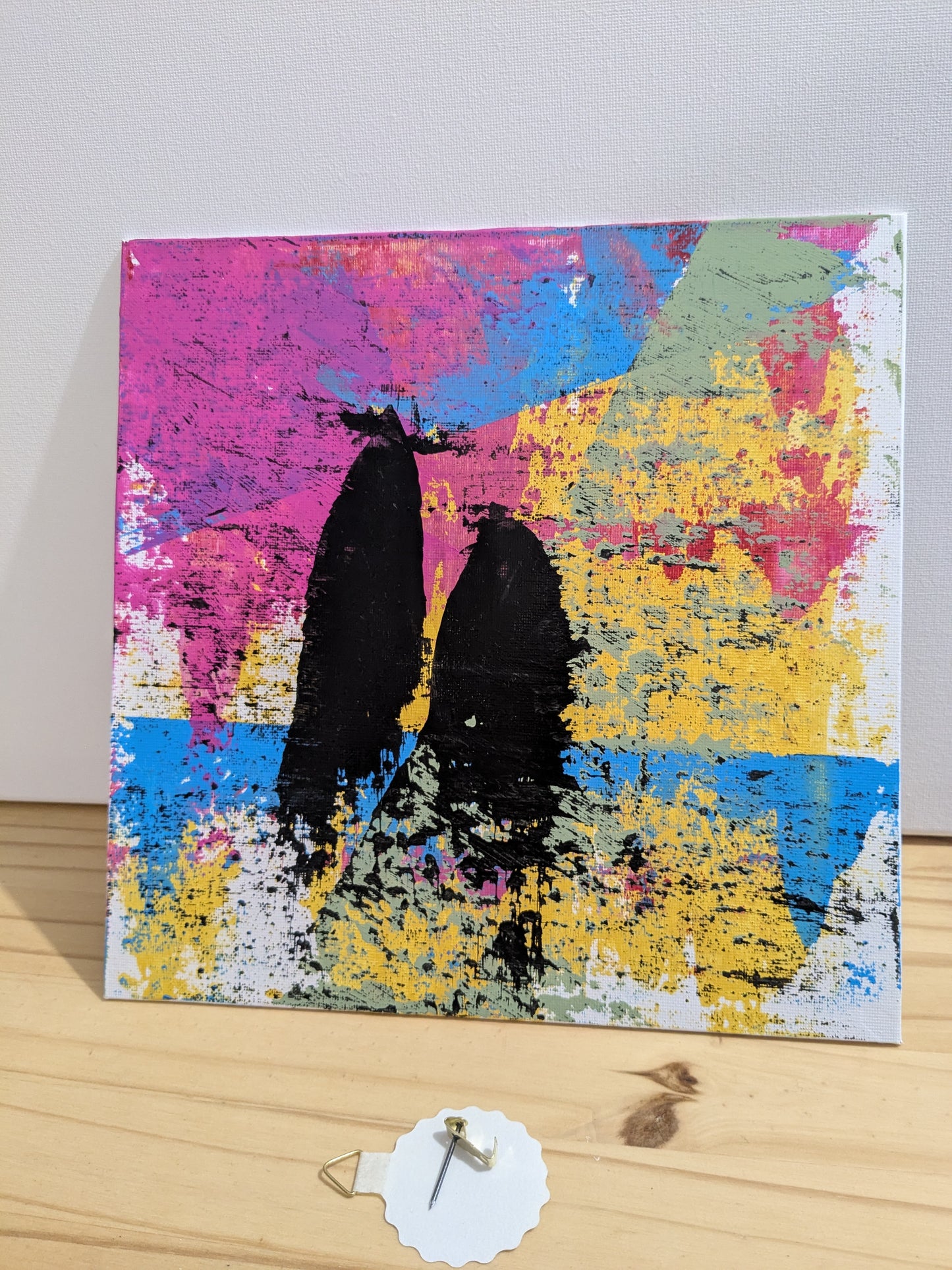 Les deux pierres - peinture acrylique originale 25x25cm (2025)