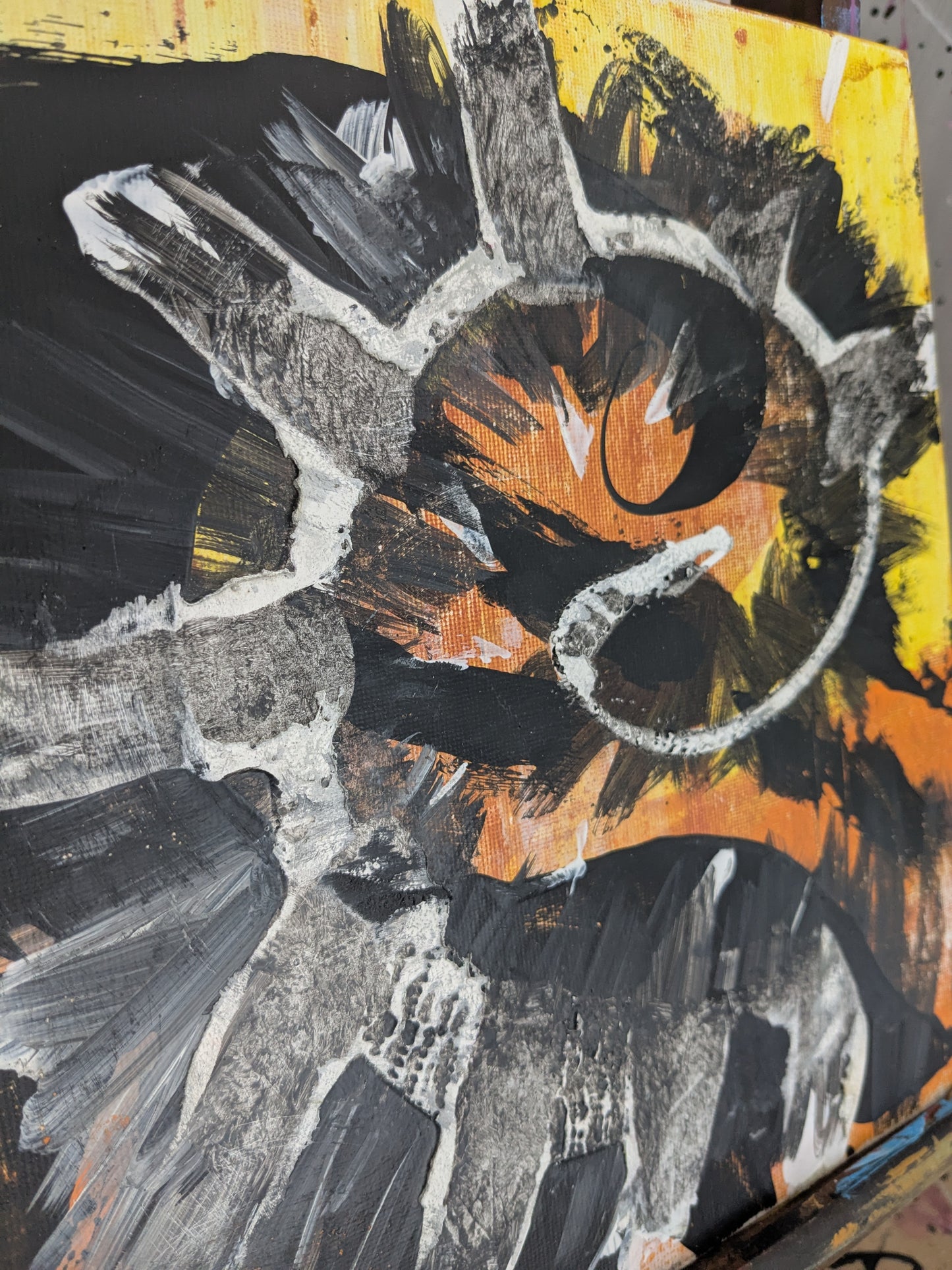 Le dinosaure - peinture acrylique originale 25x25cm (2025)