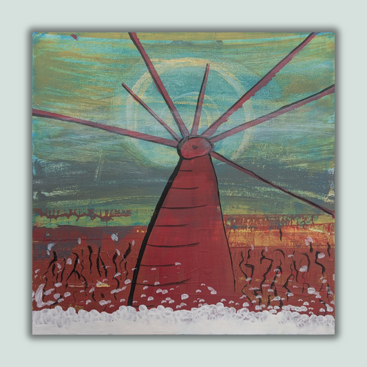 Phare mystère - peinture acrylique originale 25x25cm (2025)