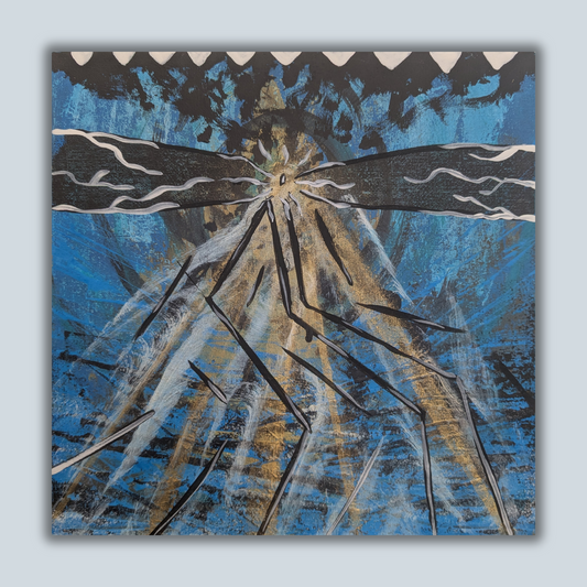 Un oeil sur la mer - peinture acrylique originale 25x25cm (2025)