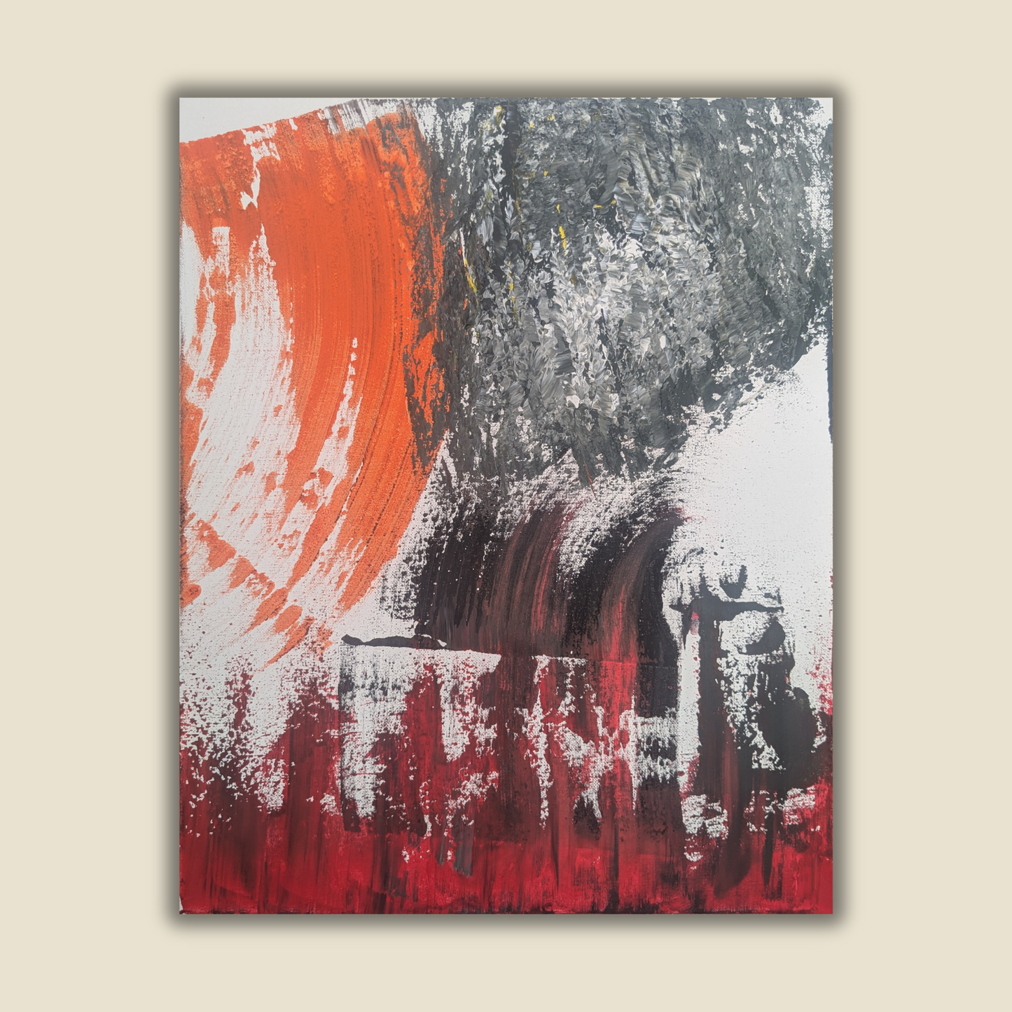 Sur le feu - peinture acrylique originale 40x50cm (2025)