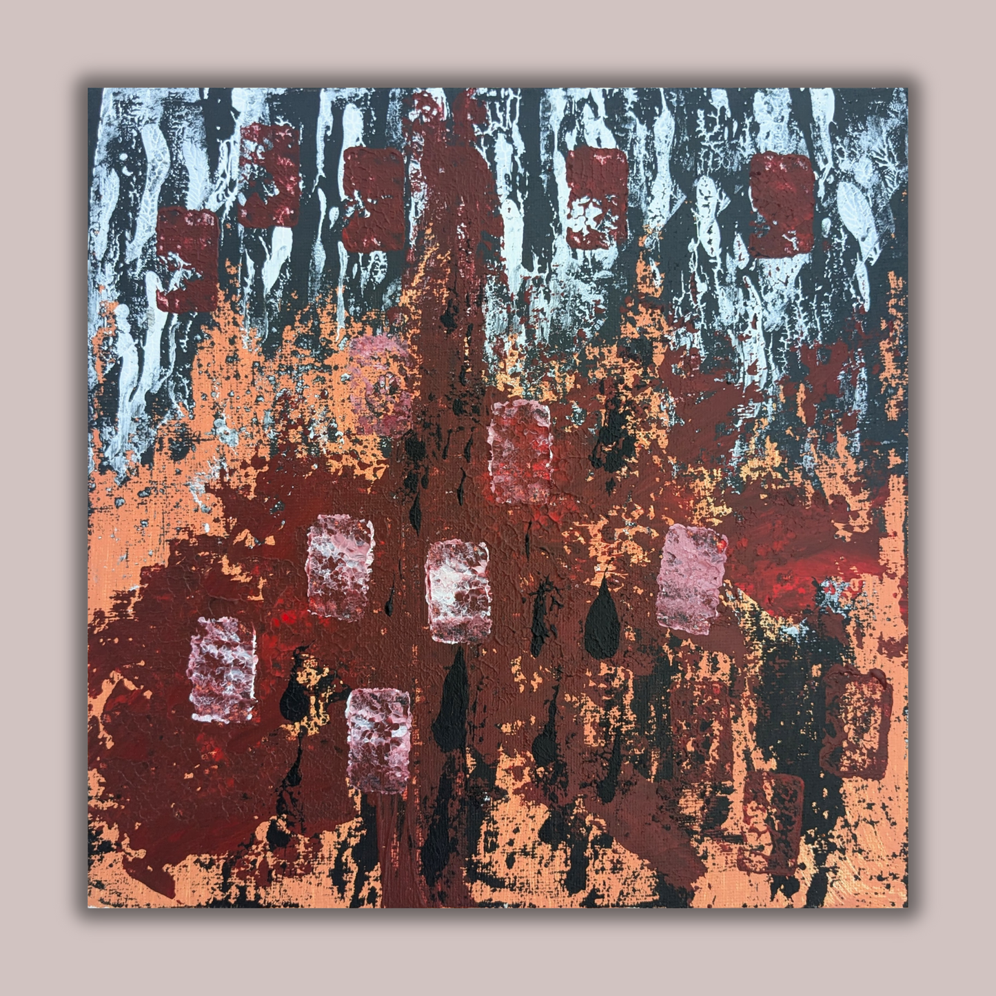 Sans titre 0712G - peinture acrylique originale 25x25cm (2025)