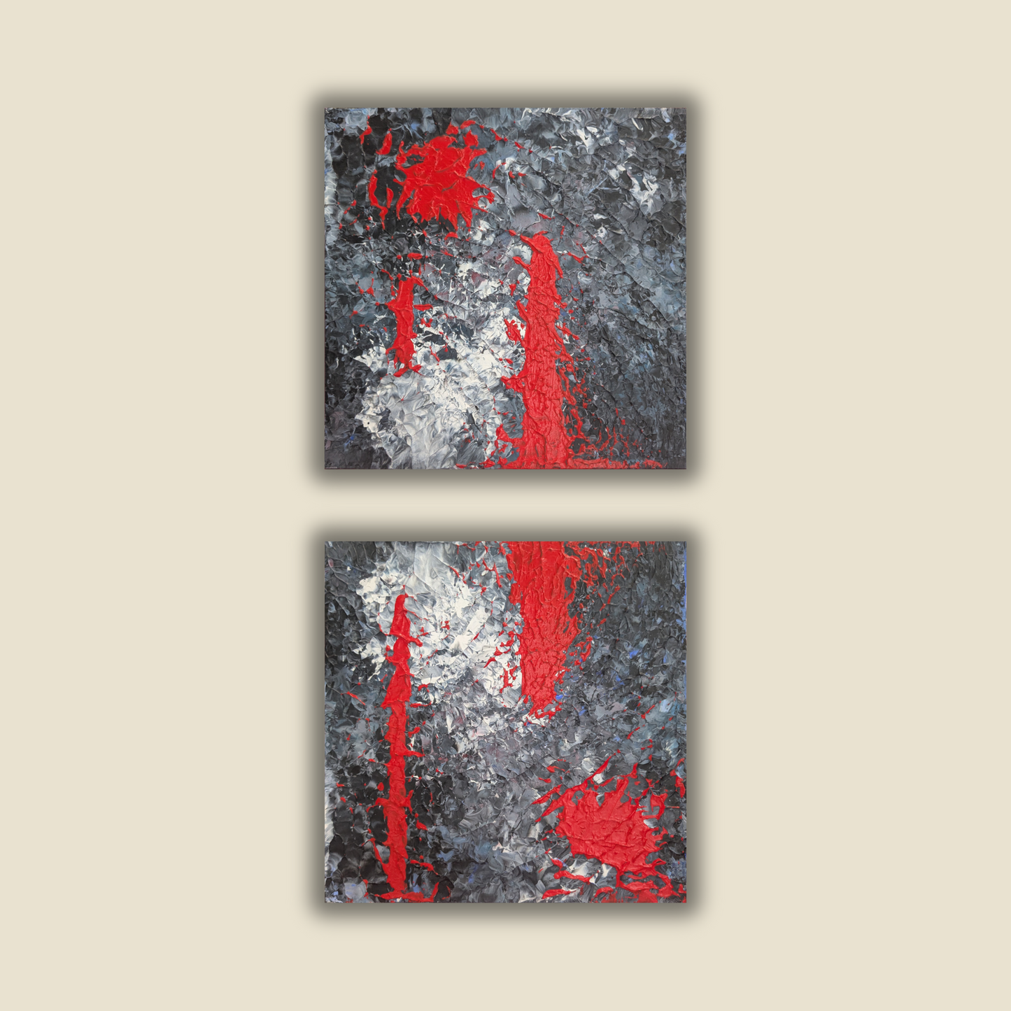 Sans titre 0602B - Diptyque peintures acryliques originales 25x25cm (2025)