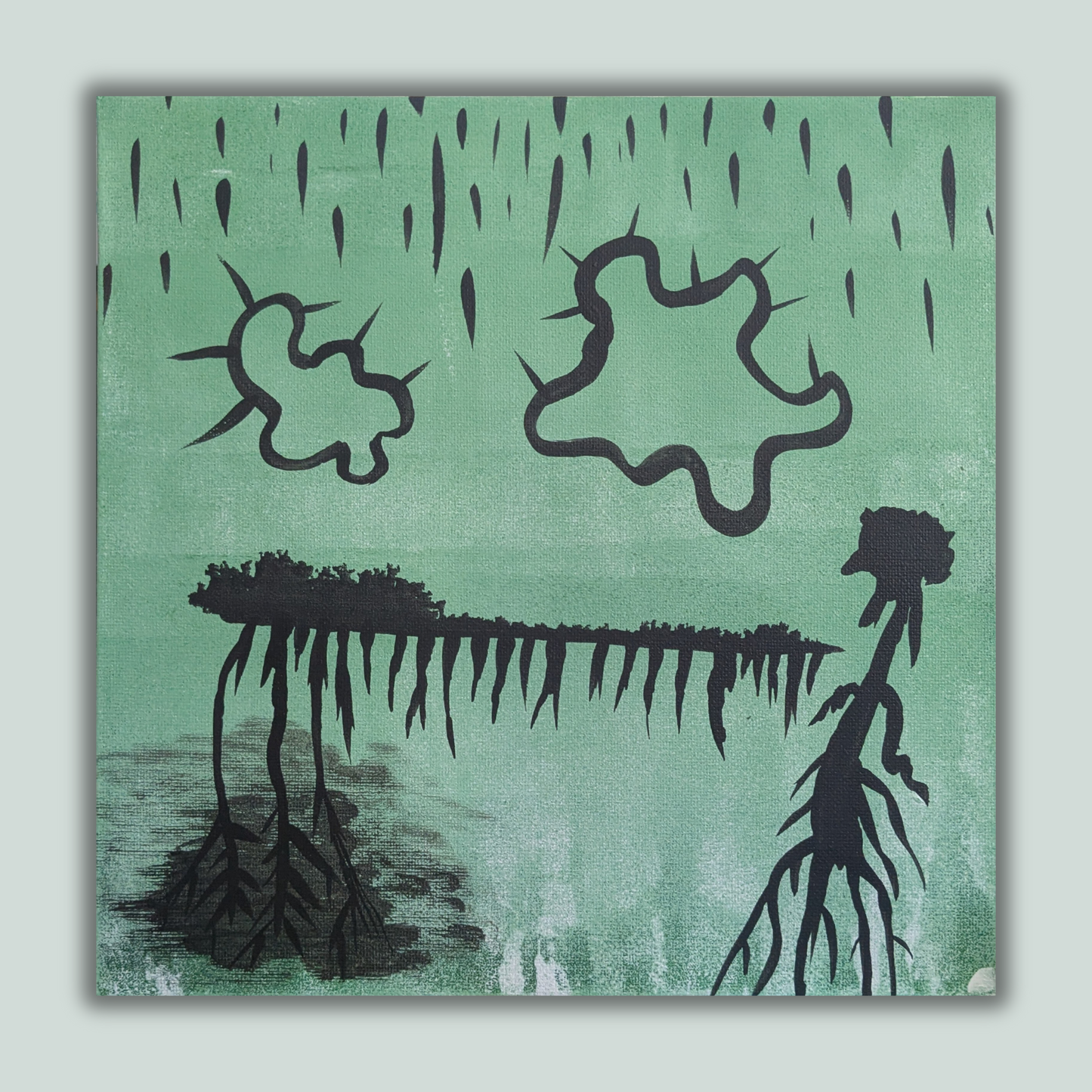 Vert - peinture acrylique originale 25x25cm (2025)