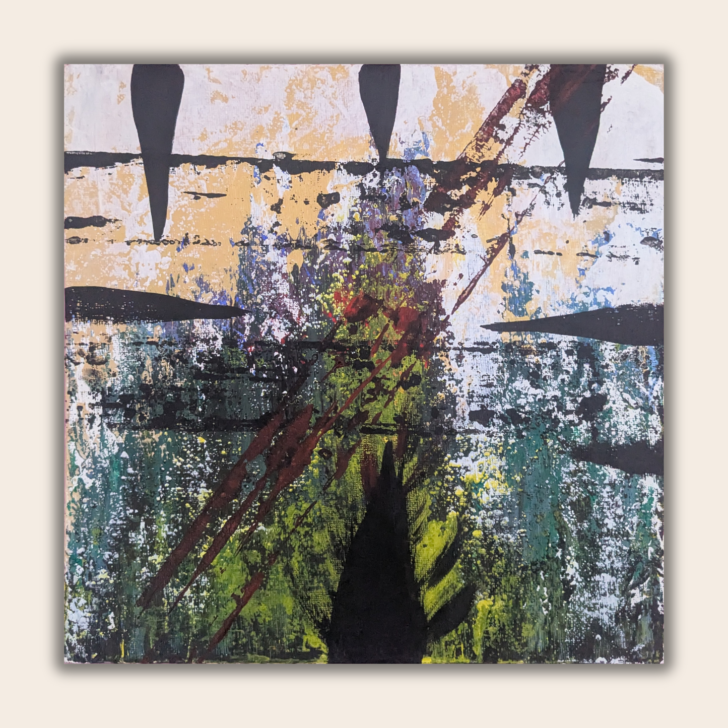 Sans titre 0625D - peinture acrylique originale 25x25cm (2025)