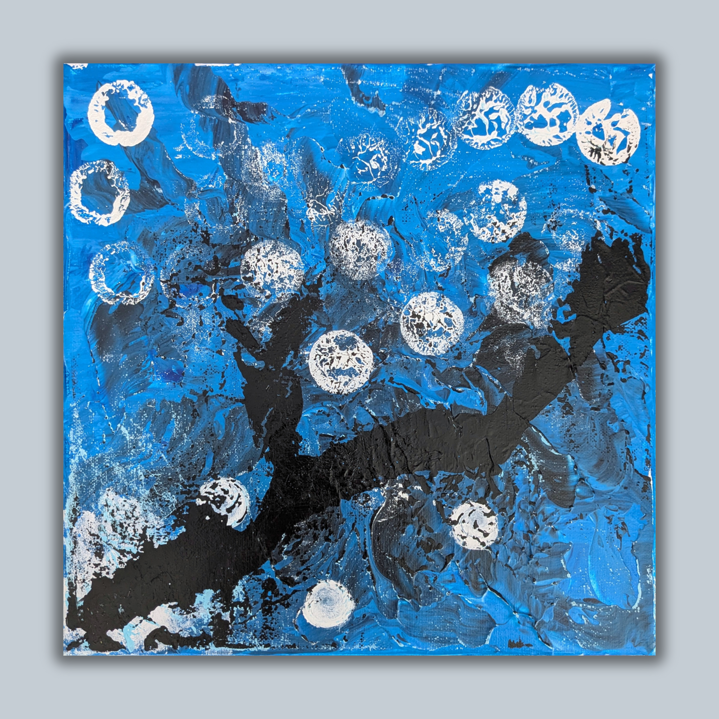 Branche nocturne - peinture acrylique originale 30x30cm (2025)