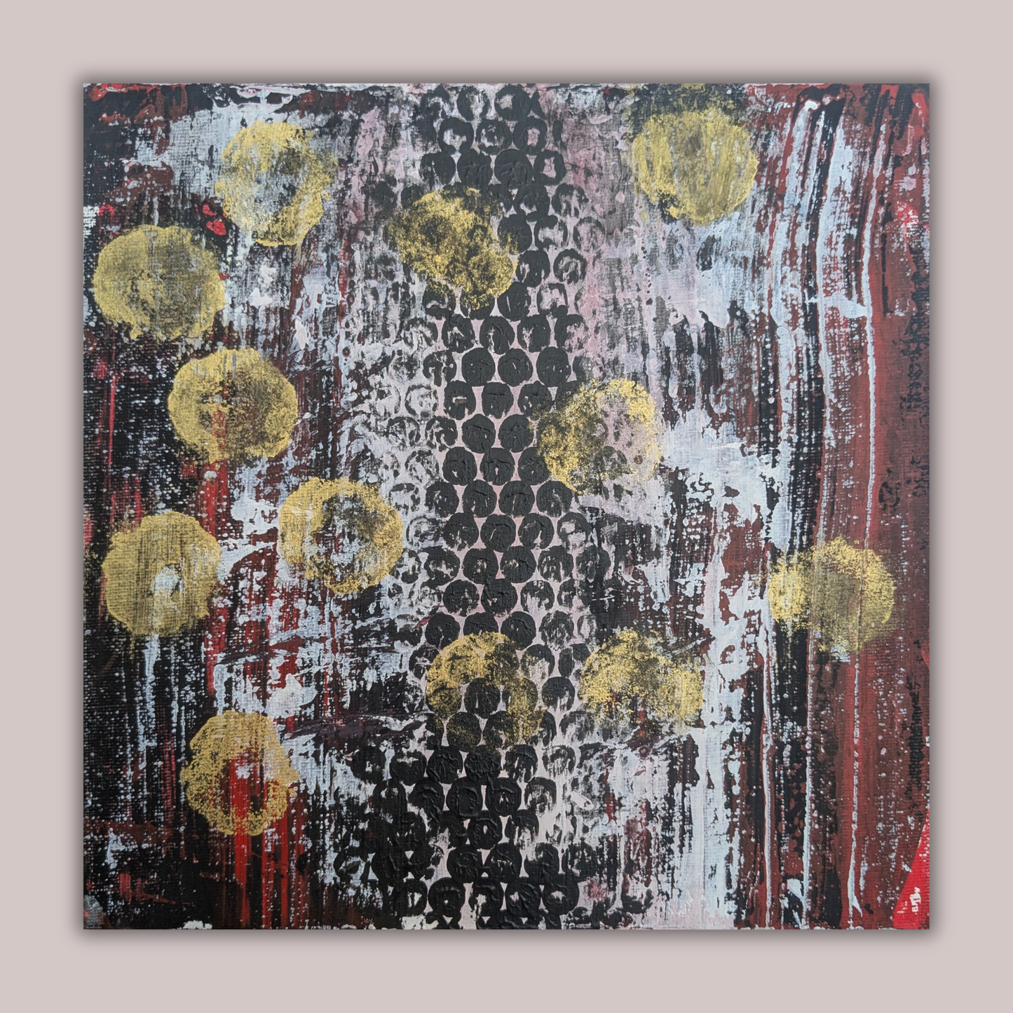 Sans titre 0615D - peinture acrylique originale 25x25cm (2025)