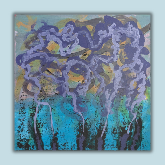 Echappée violette - peinture acrylique originale 25x25cm (2025)