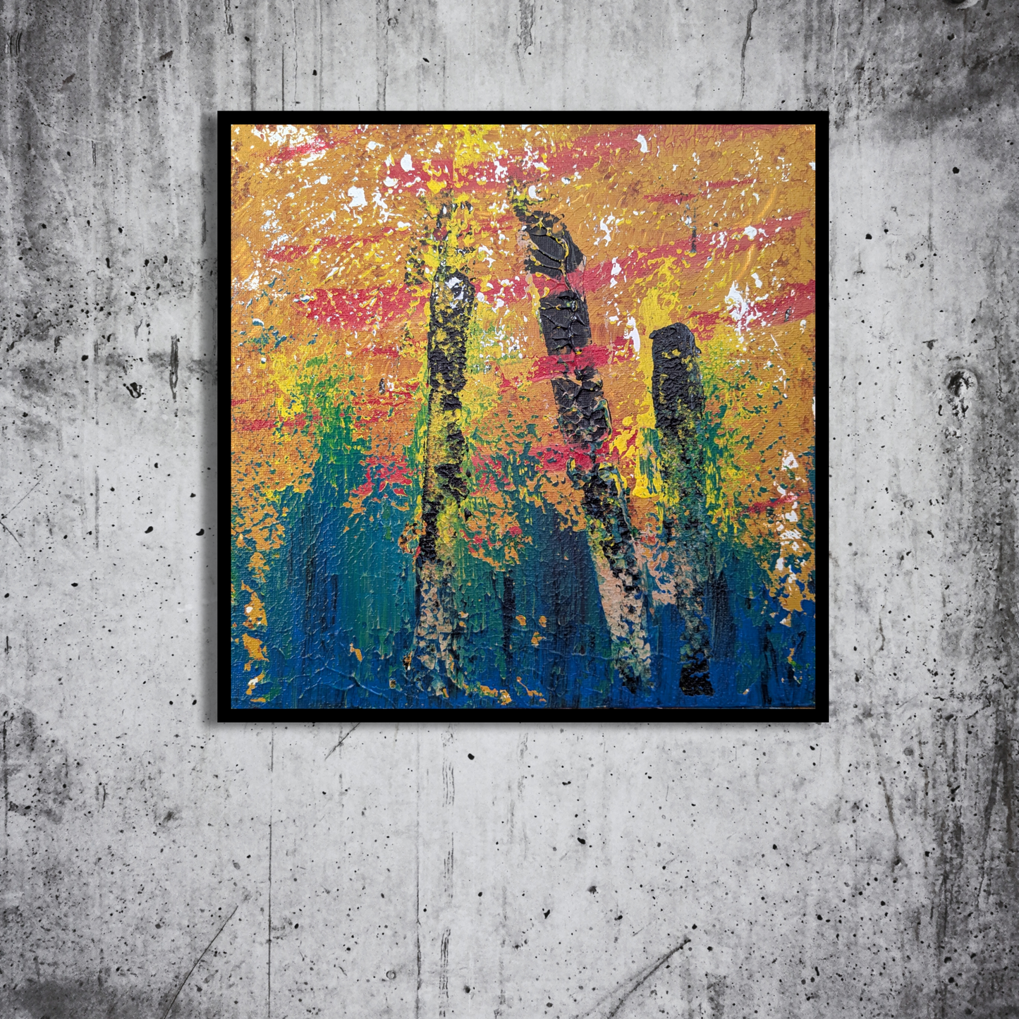 Sans titre 0805D - peinture acrylique originale 25x25cm (2025)