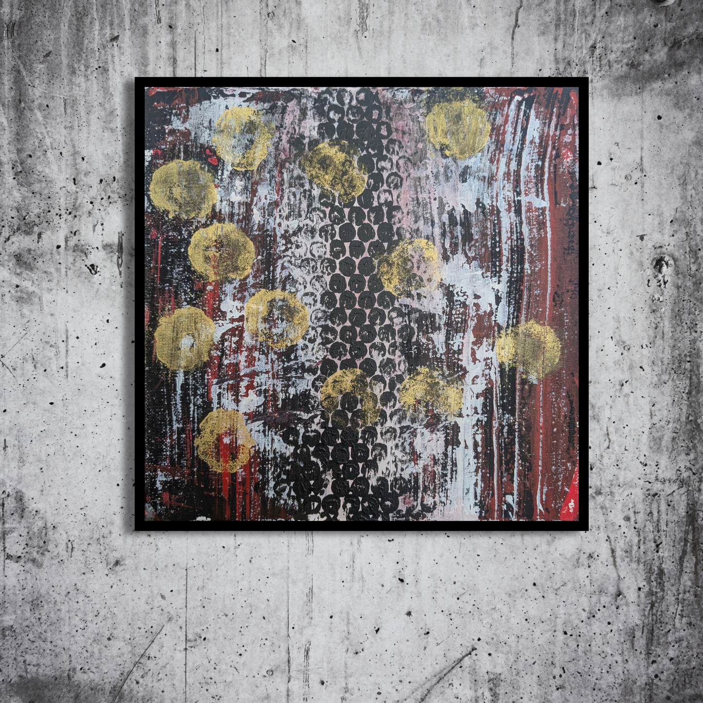 Sans titre 0615D - peinture acrylique originale 25x25cm (2025)