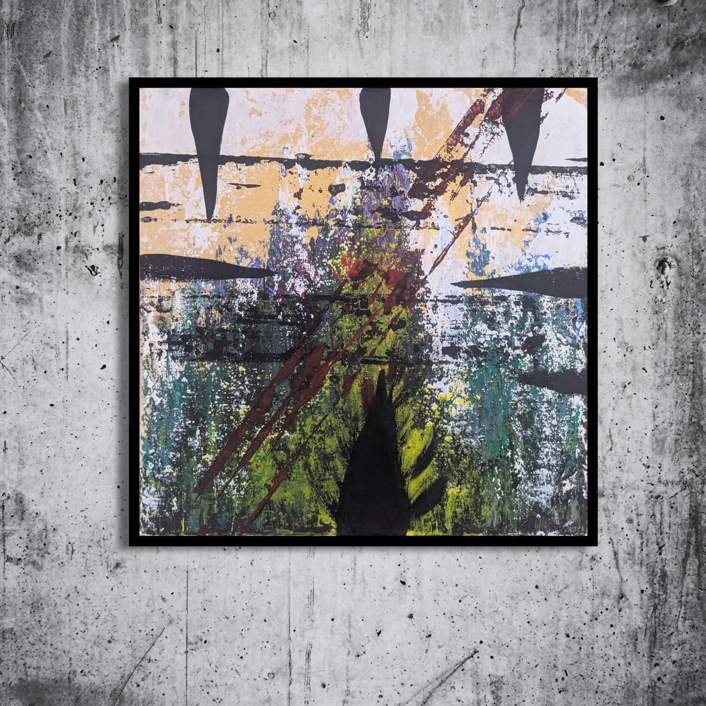 Sans titre 0625D - peinture acrylique originale 25x25cm (2025)