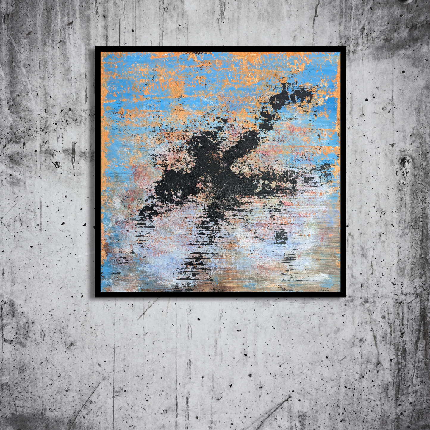 Sans titre 0718D - peinture acrylique originale 25x25cm (2025)