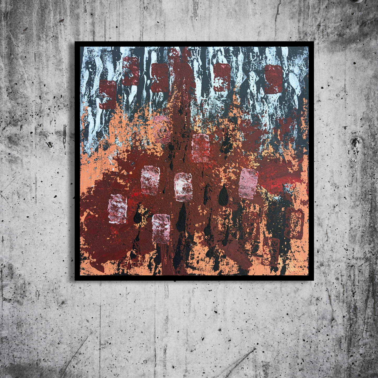 Sans titre 0712G - peinture acrylique originale 25x25cm (2025)