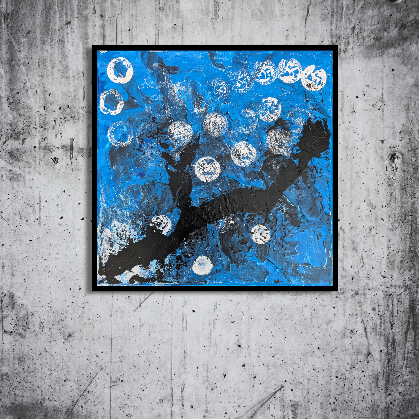 Branche nocturne - peinture acrylique originale 30x30cm (2025)