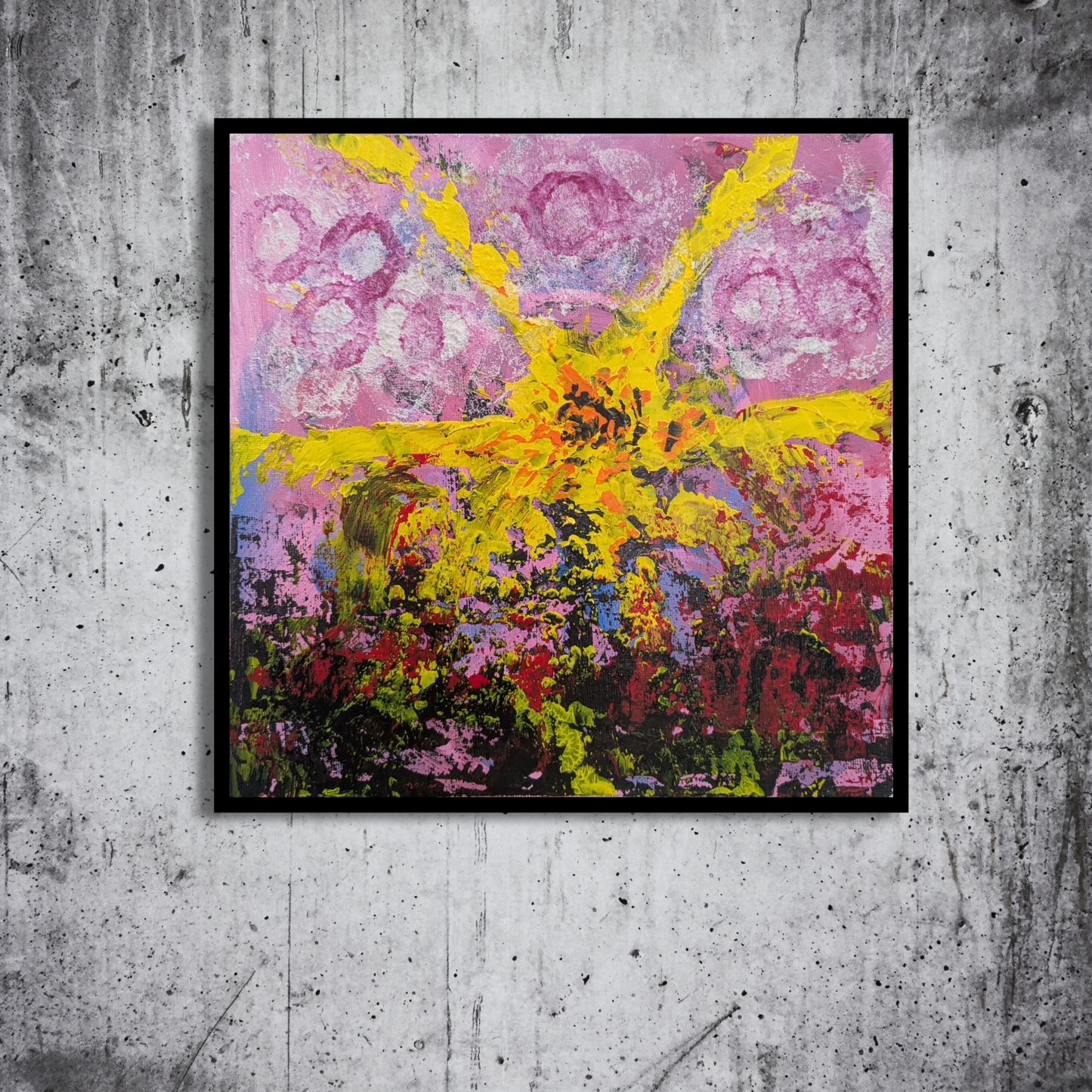 Sans titre 0718B - peinture acrylique originale 25x25cm (2025)