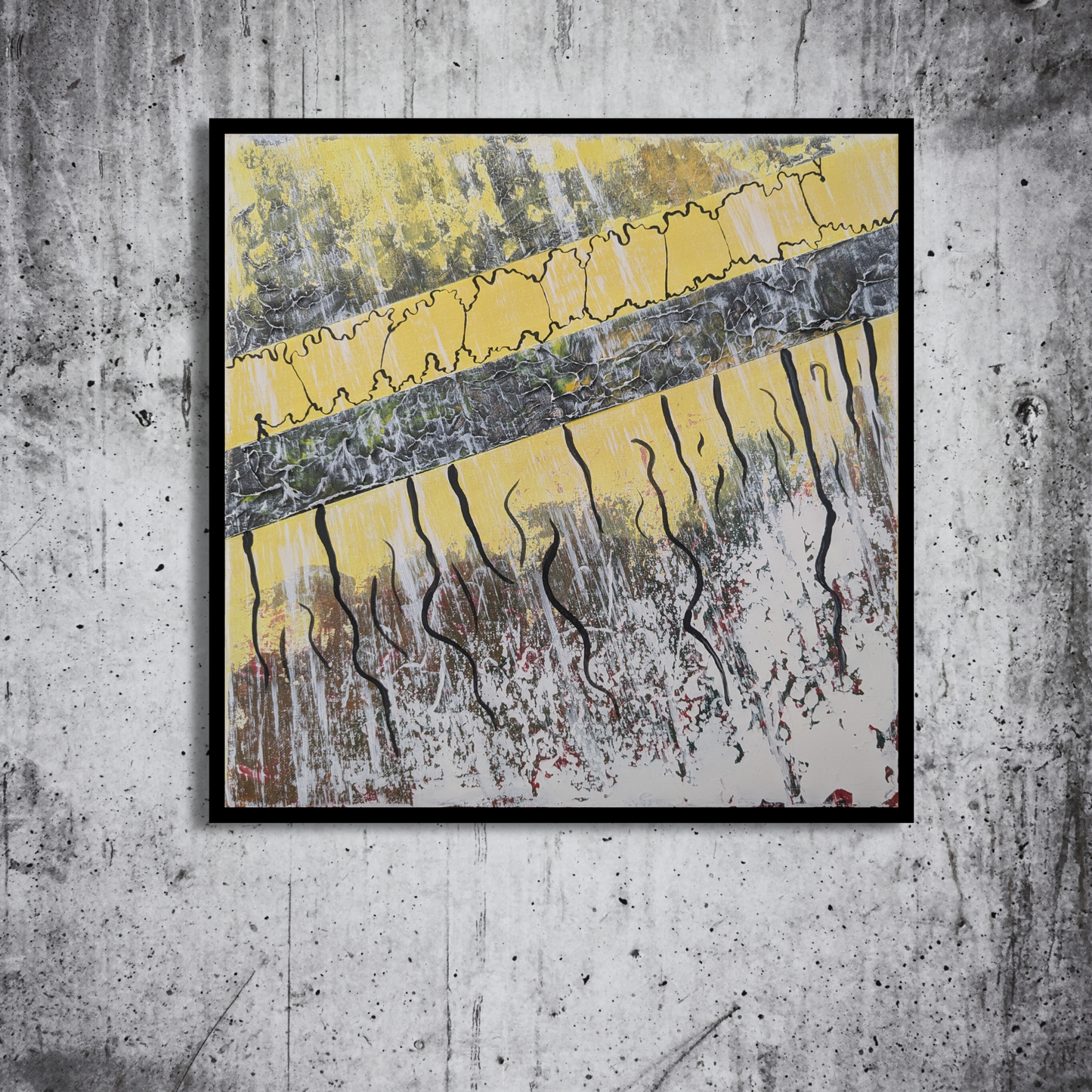 Tirer sur la ficelle - peinture acrylique originale 40x40cm (2025)