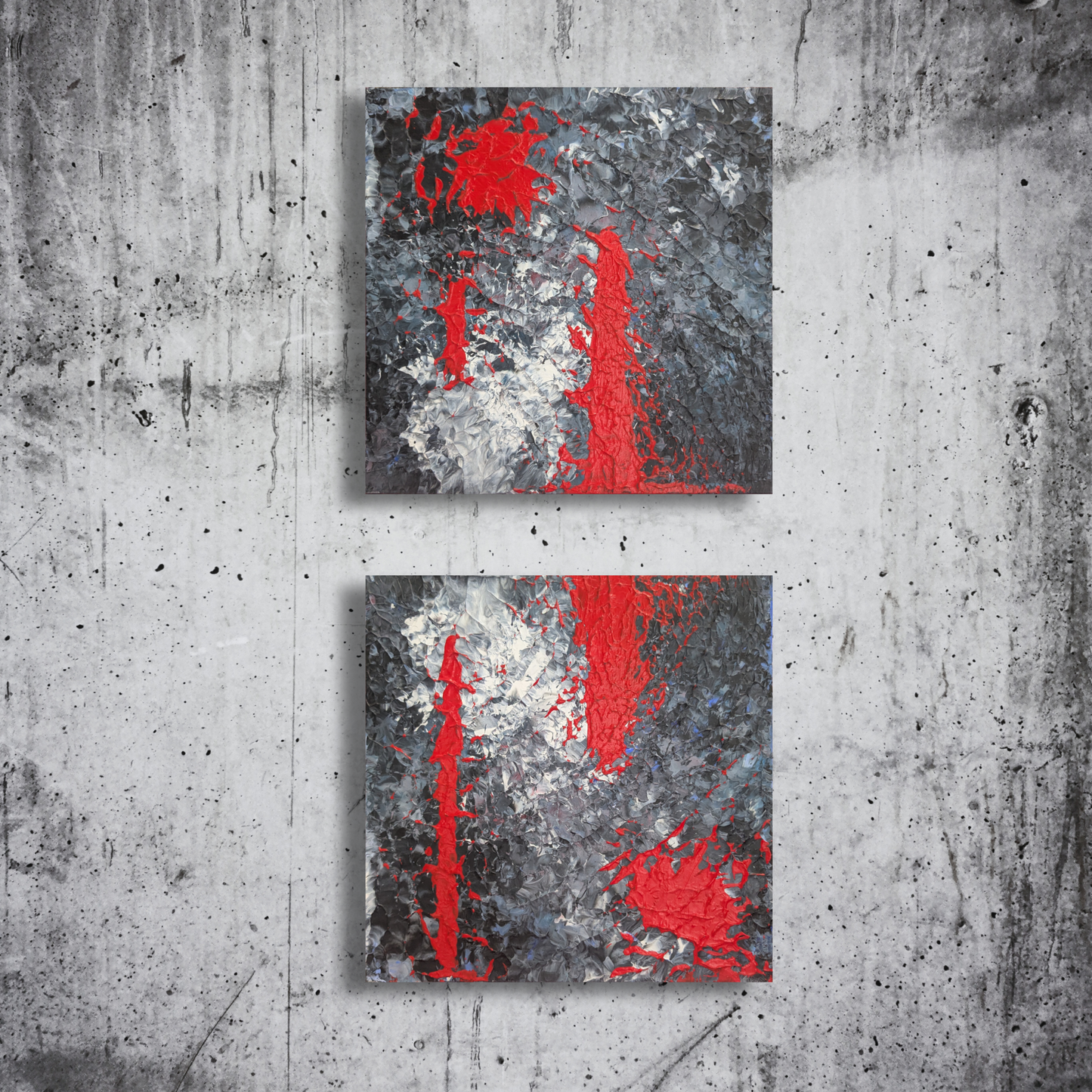 Sans titre 0602B - Diptyque peintures acryliques originales 25x25cm (2025)