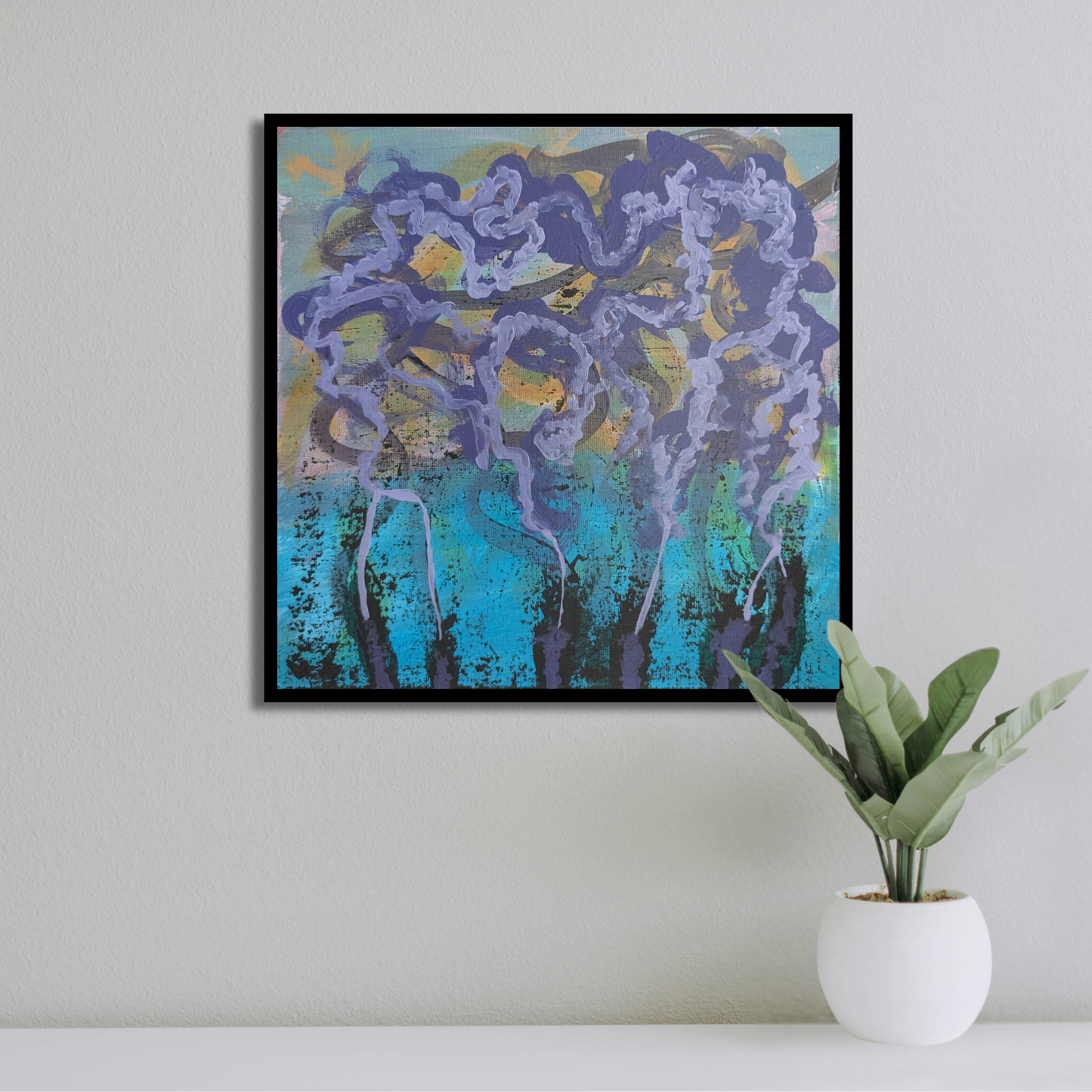 Echappée violette - peinture acrylique originale 25x25cm (2025)