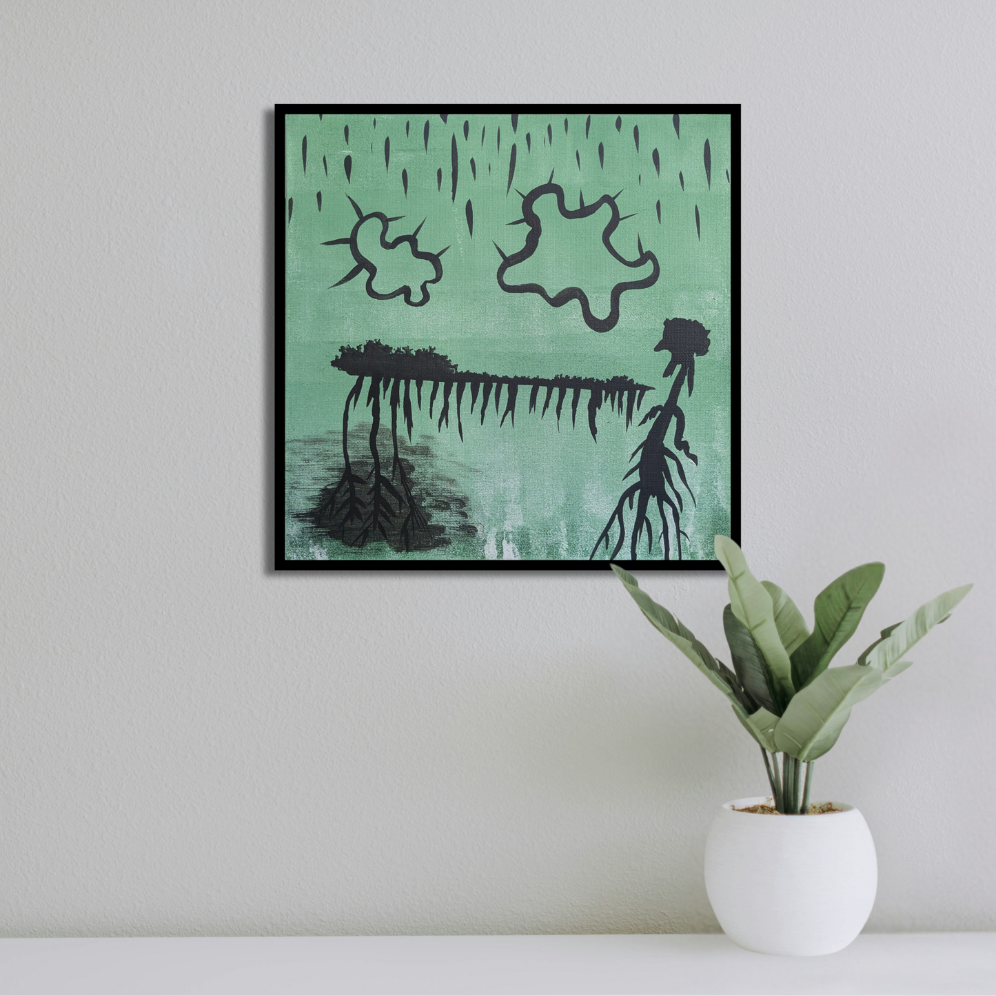 Vert - peinture acrylique originale 25x25cm (2025)