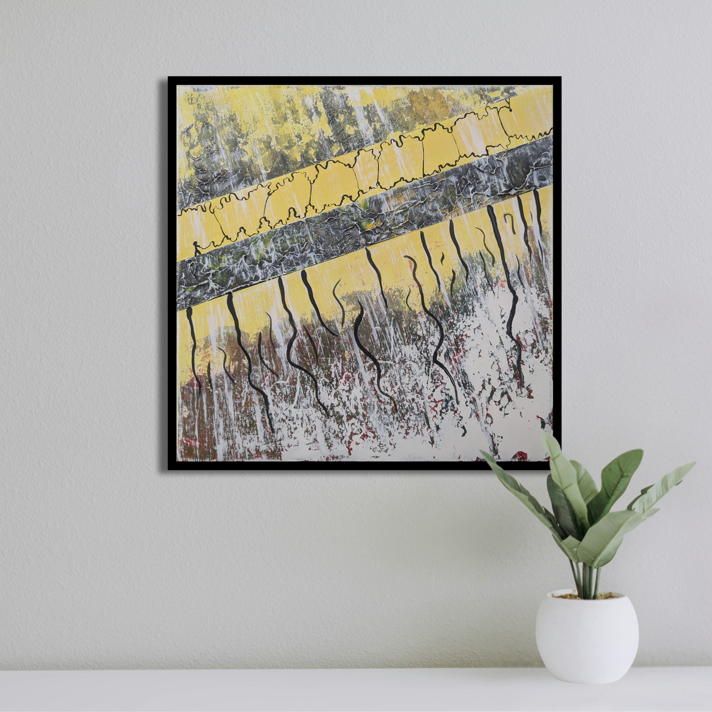 Tirer sur la ficelle - peinture acrylique originale 40x40cm (2025)