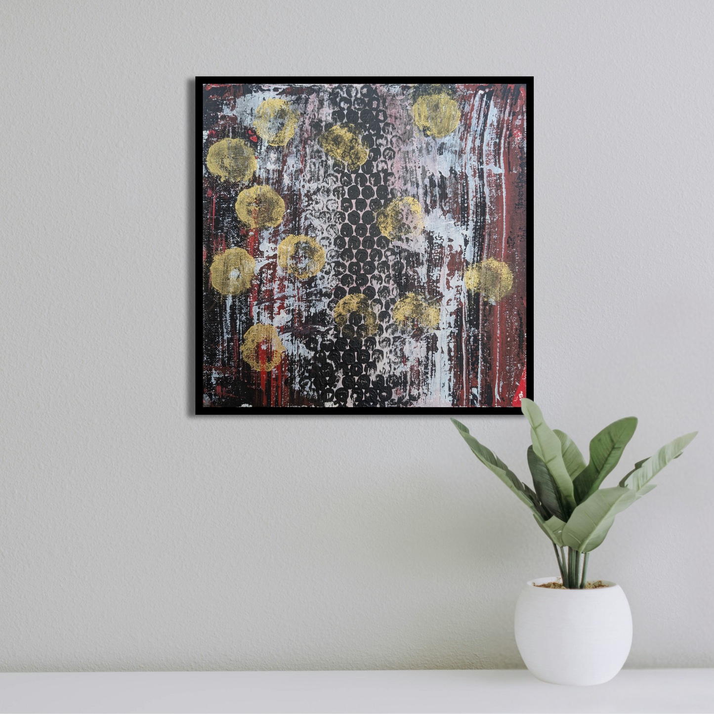 Sans titre 0615D - peinture acrylique originale 25x25cm (2025)