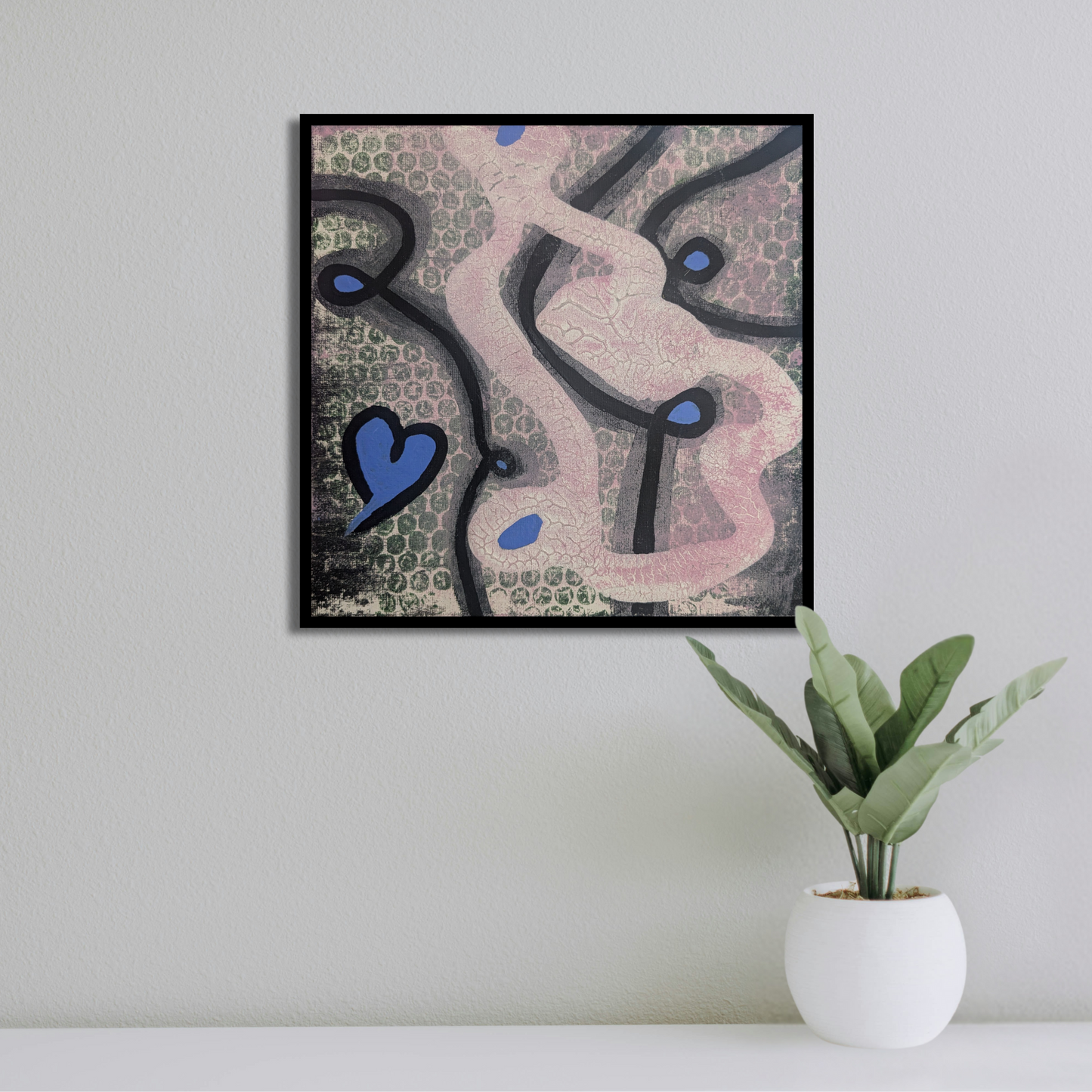 Sans titre 0703H - peinture acrylique originale 25x25cm (2025)