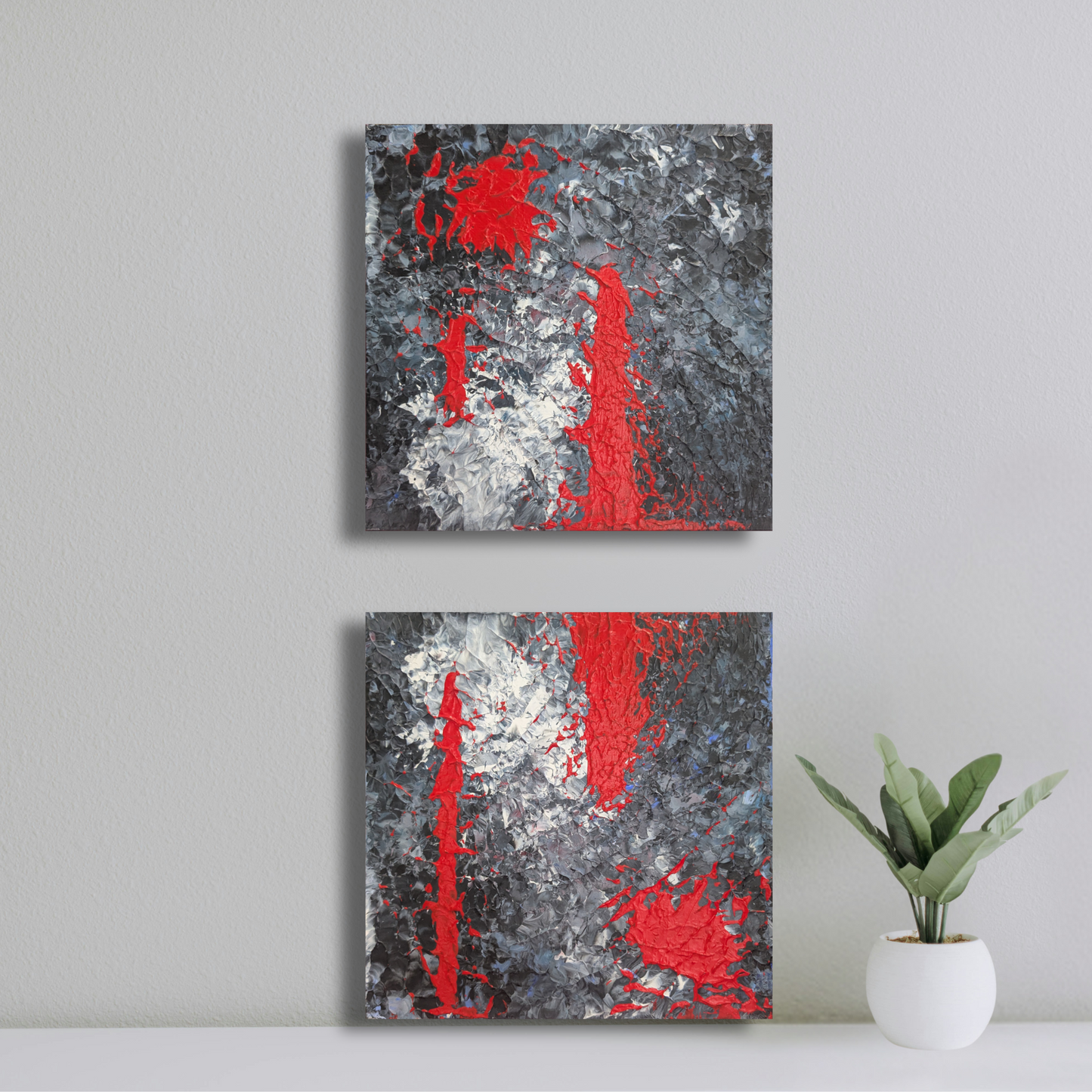 Sans titre 0602B - Diptyque peintures acryliques originales 25x25cm (2025)