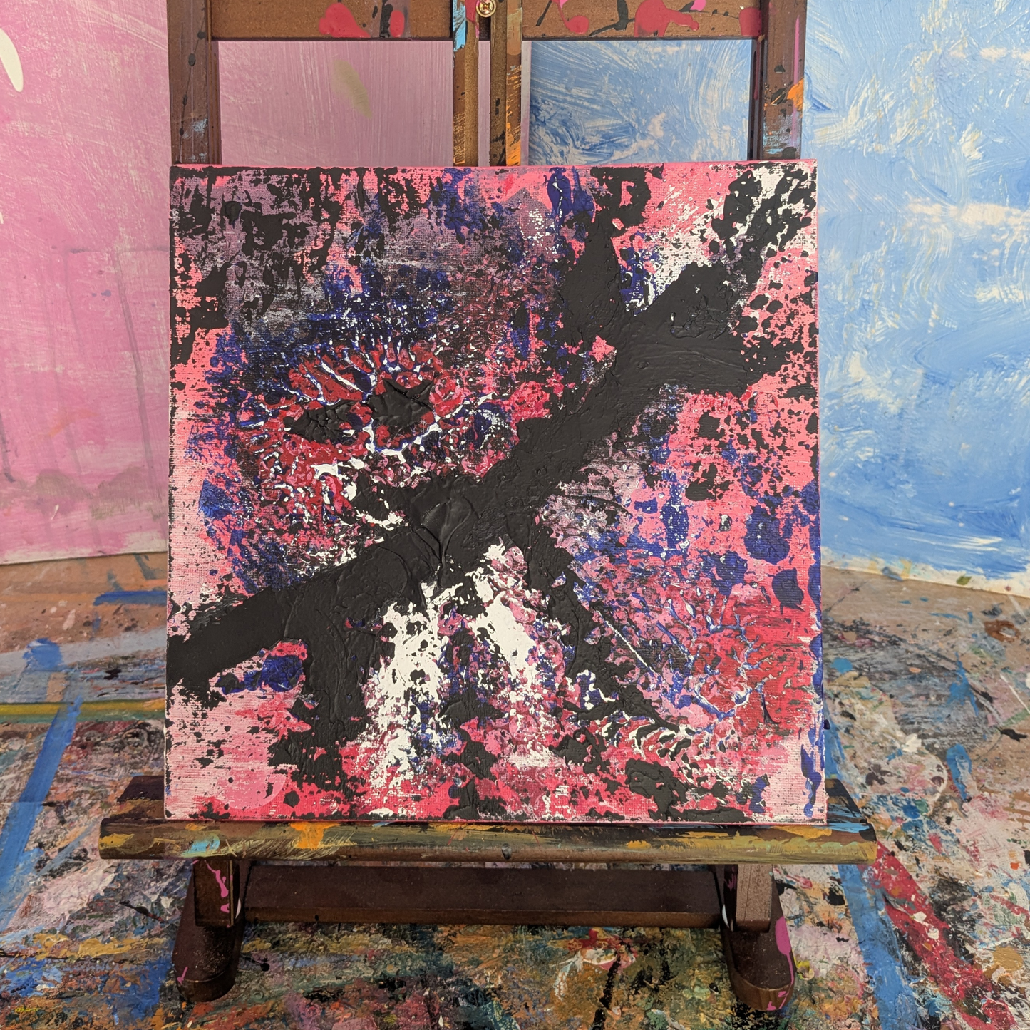 Sans titre 0712F - peinture acrylique originale 25x25cm (2025)