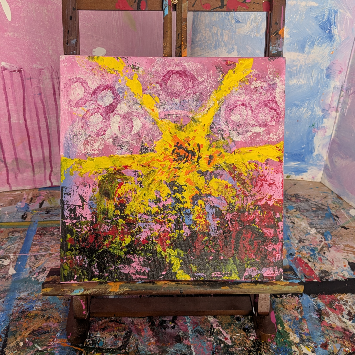 Sans titre 0718B - peinture acrylique originale 25x25cm (2025)