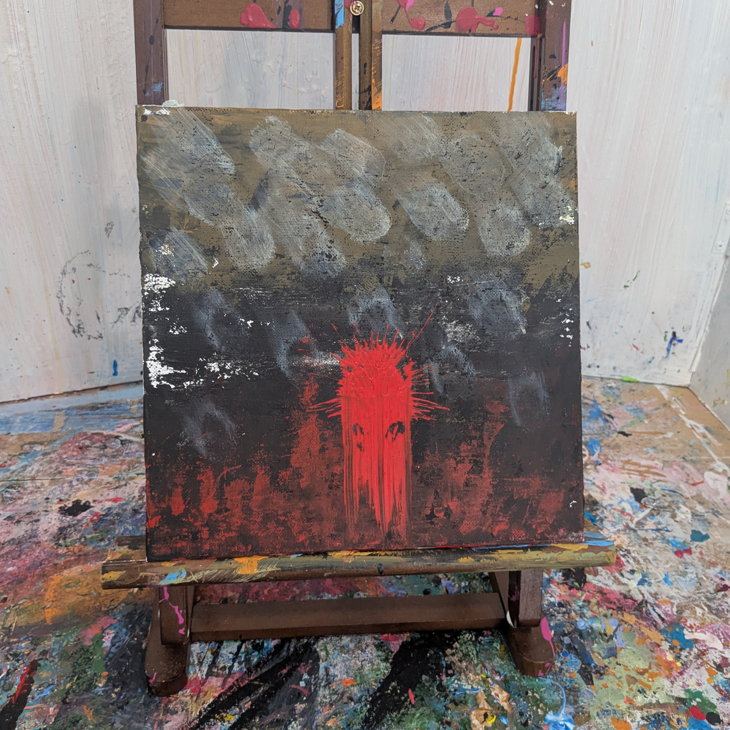 Sans titre 0609A - peinture acrylique originale 25x25cm (2025)