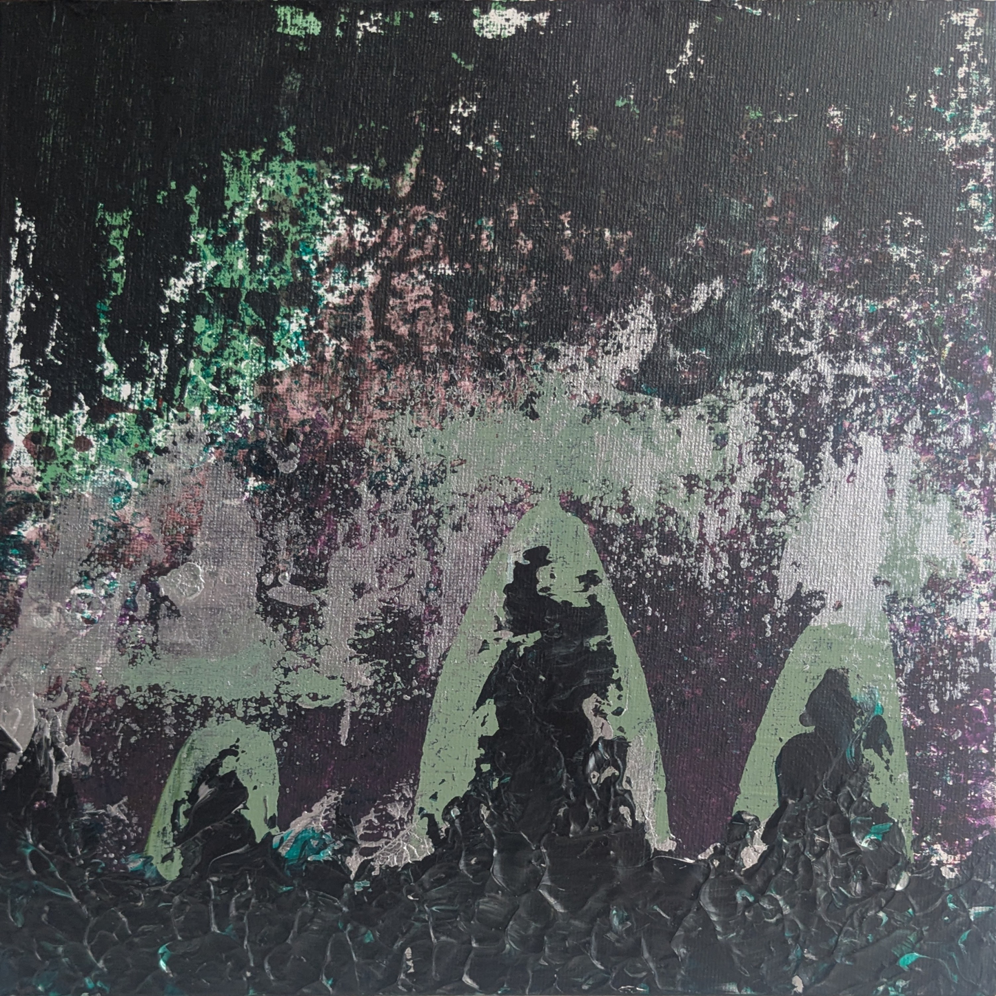 Sans titre 0621C - peinture acrylique originale 25x25cm (2025)