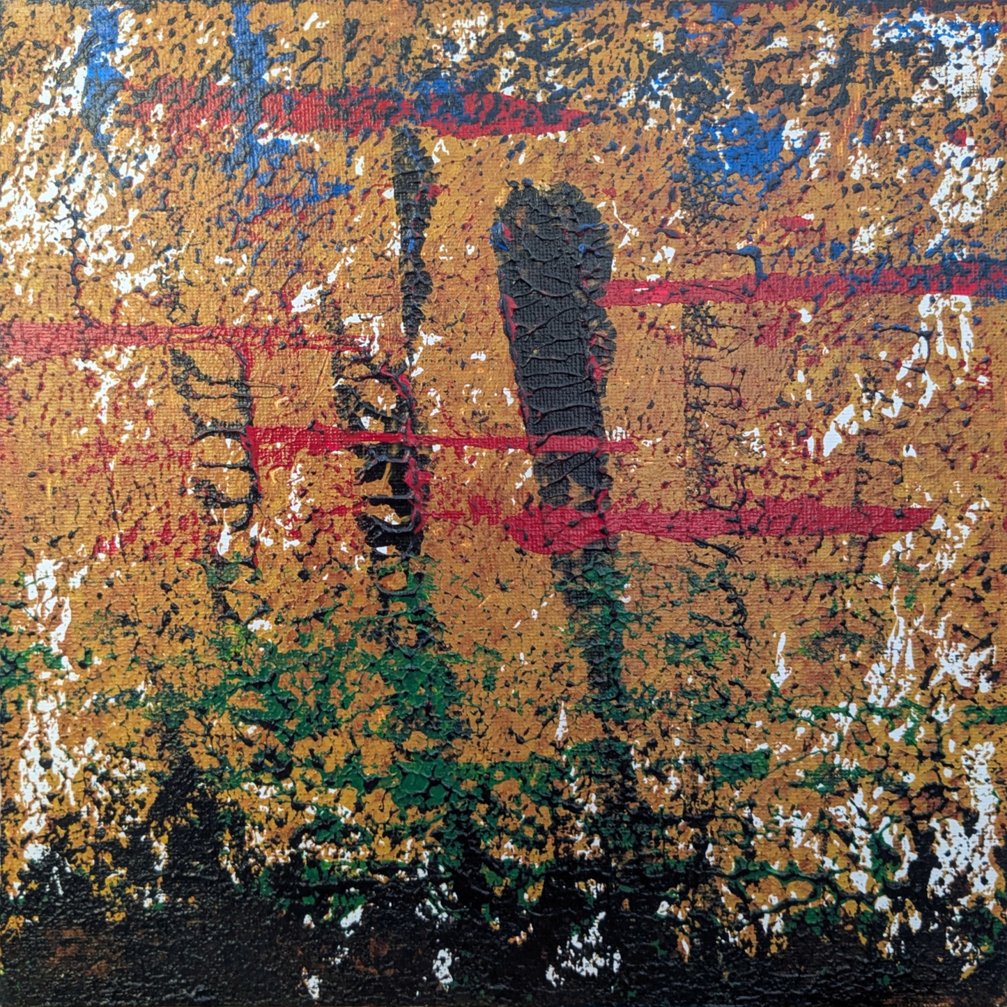 Sans titre 0805C - peinture acrylique originale 25x25cm (2025)