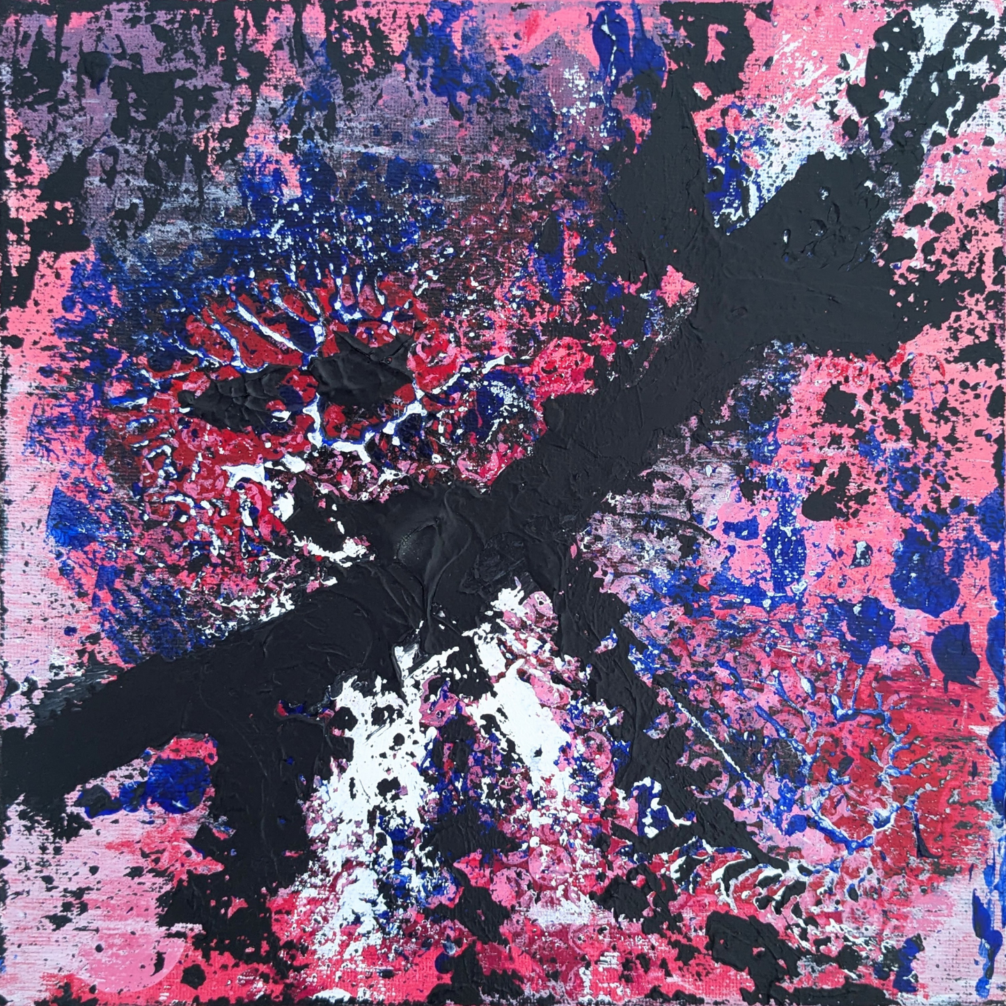 Sans titre 0712F - peinture acrylique originale 25x25cm (2025)