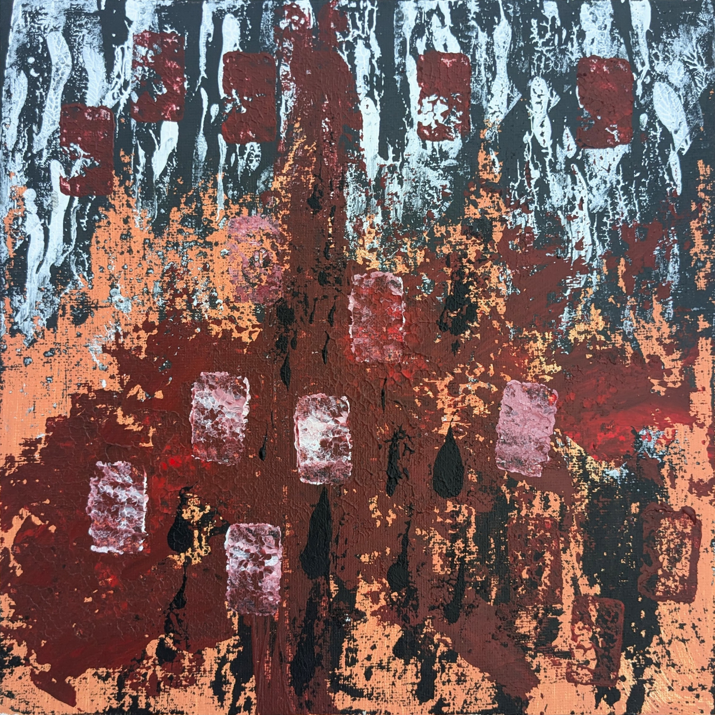 Sans titre 0712G - peinture acrylique originale 25x25cm (2025)