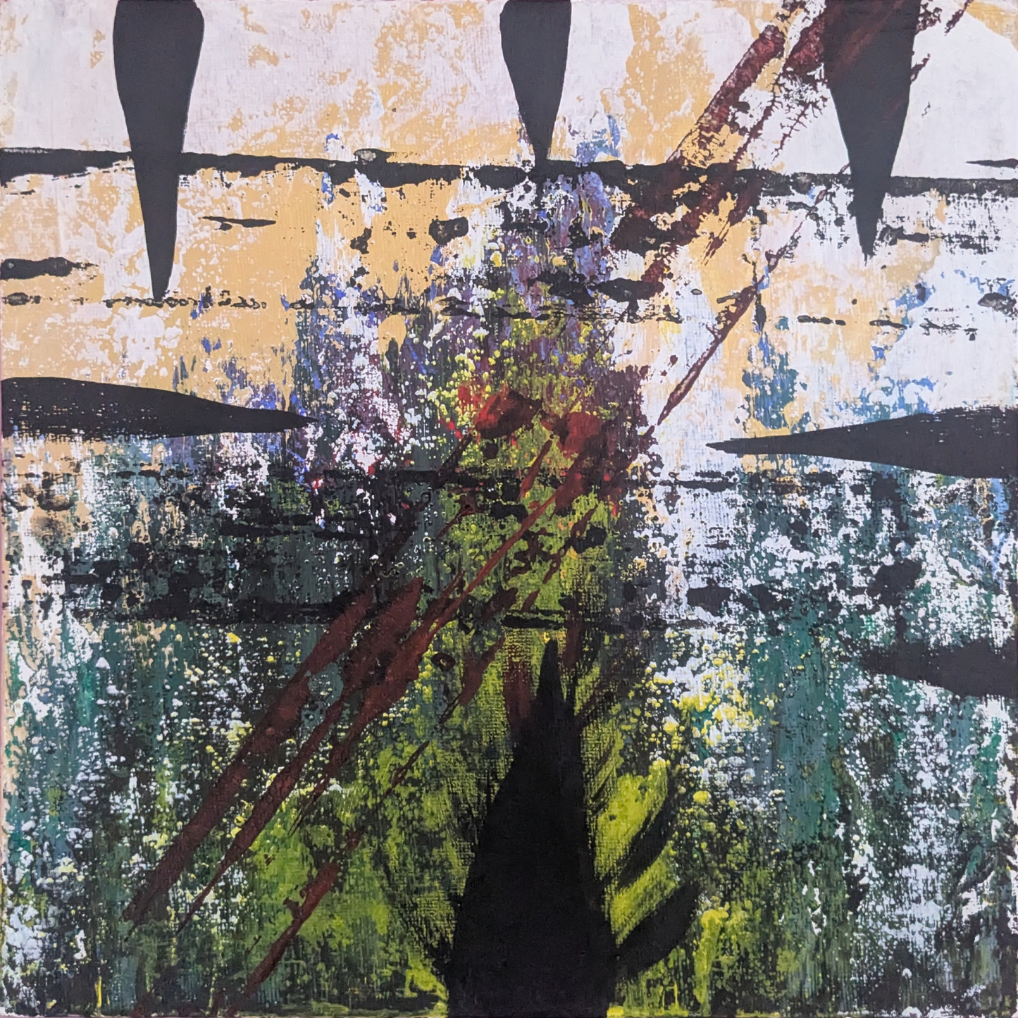 Sans titre 0625D - peinture acrylique originale 25x25cm (2025)