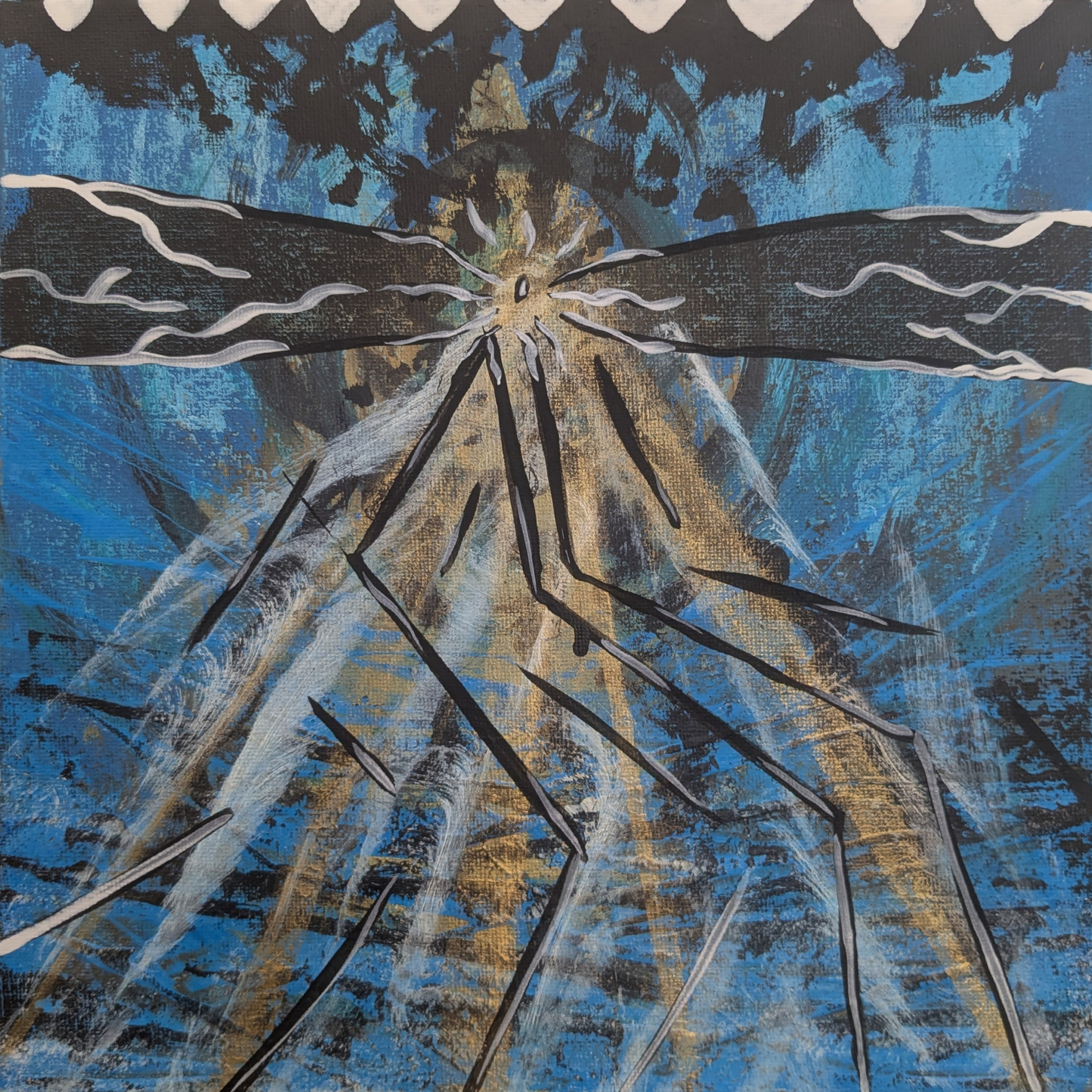Un oeil sur la mer - peinture acrylique originale 25x25cm (2025)