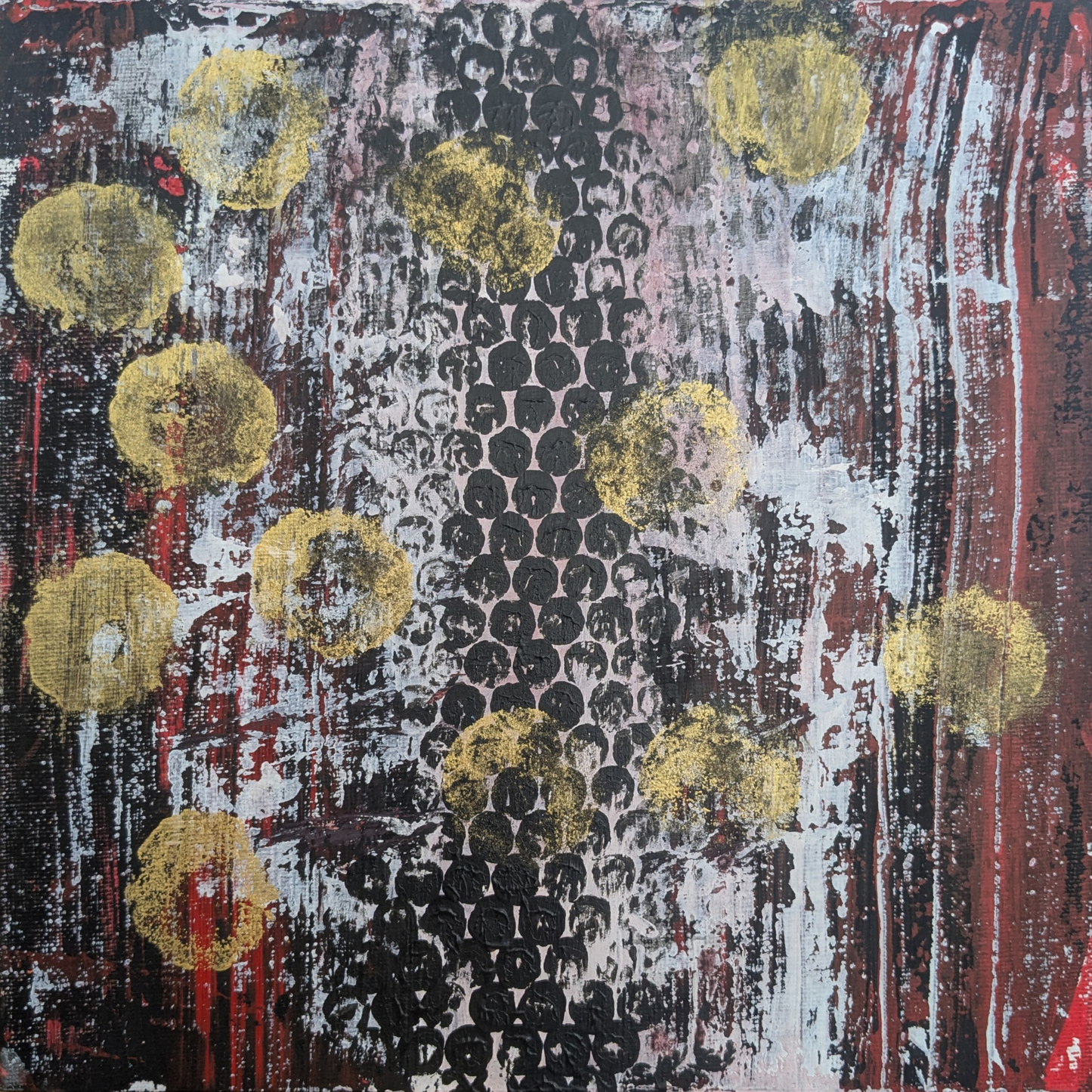 Sans titre 0615D - peinture acrylique originale 25x25cm (2025)