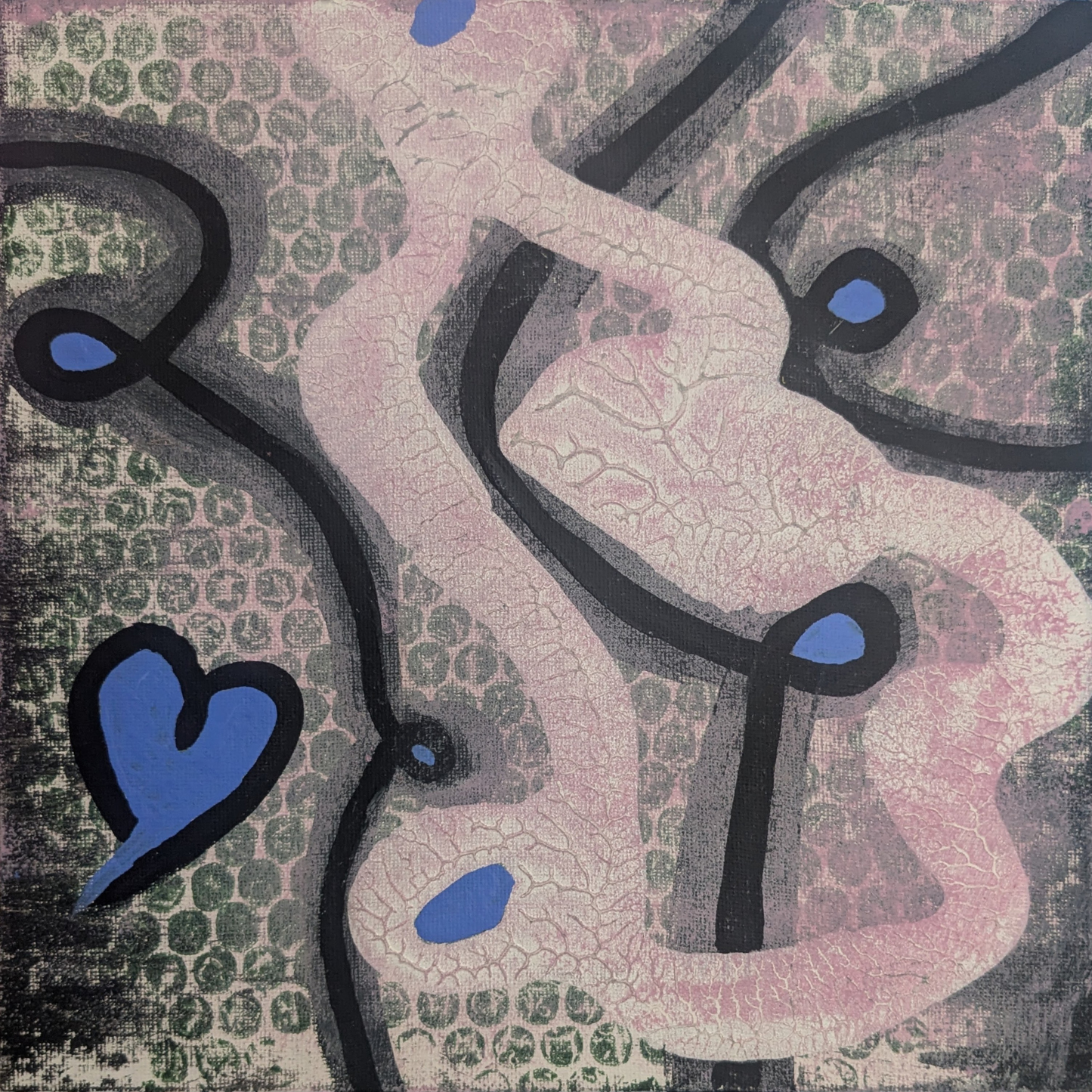 Sans titre 0703H - peinture acrylique originale 25x25cm (2025)