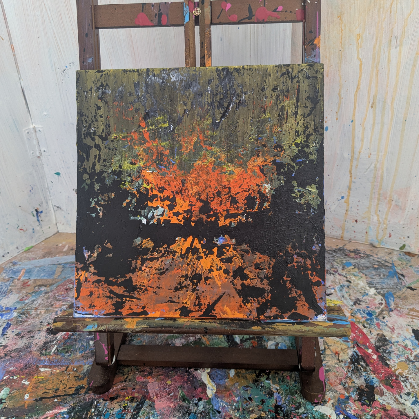 Sans titre 0621D - peinture acrylique originale 25x25cm (2025)