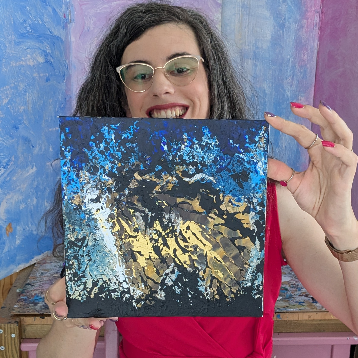 Sans titre 0706C - peinture acrylique originale 25x25cm (2025)