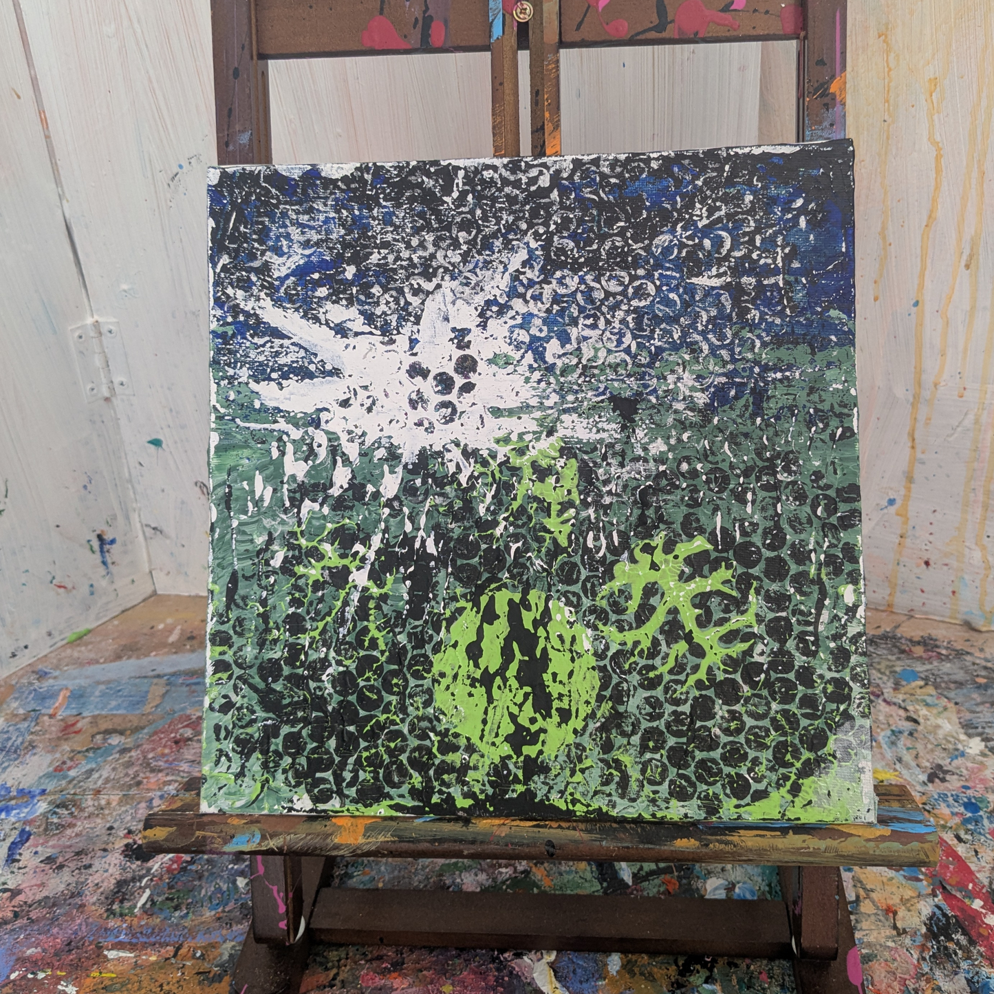 Sans titre 0621B - peinture acrylique originale 25x25cm (2025)