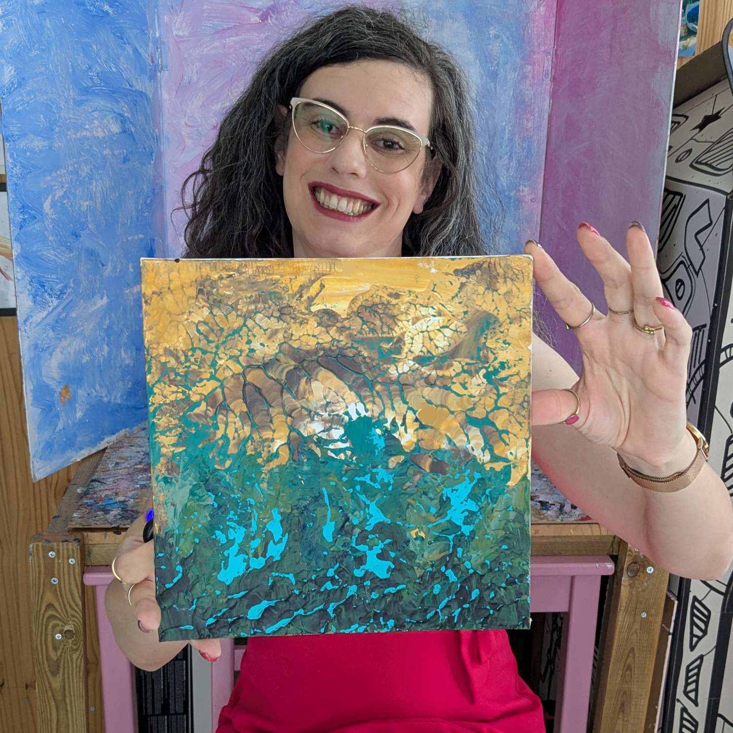 Sans titre 0706A - peinture acrylique originale 25x25cm (2025)