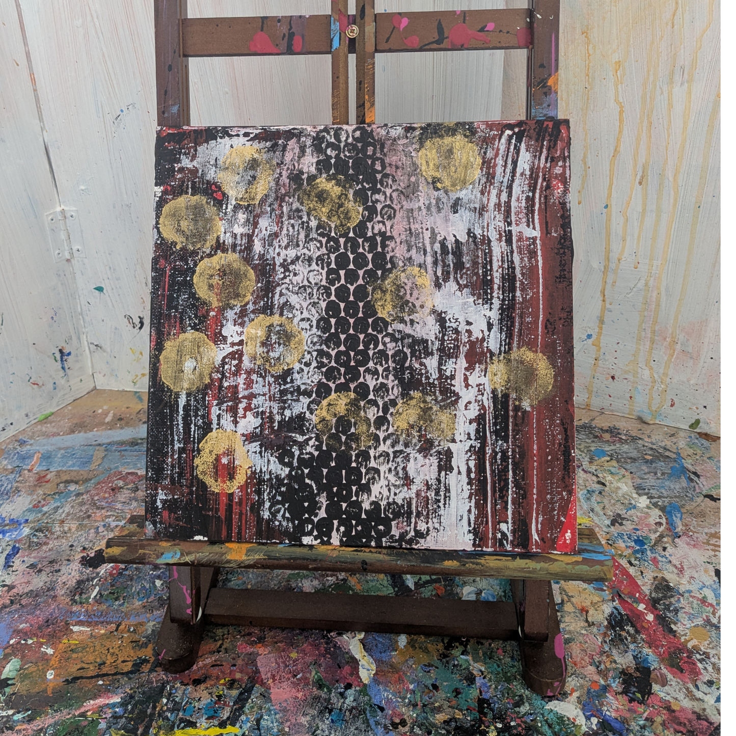 Sans titre 0615D - peinture acrylique originale 25x25cm (2025)