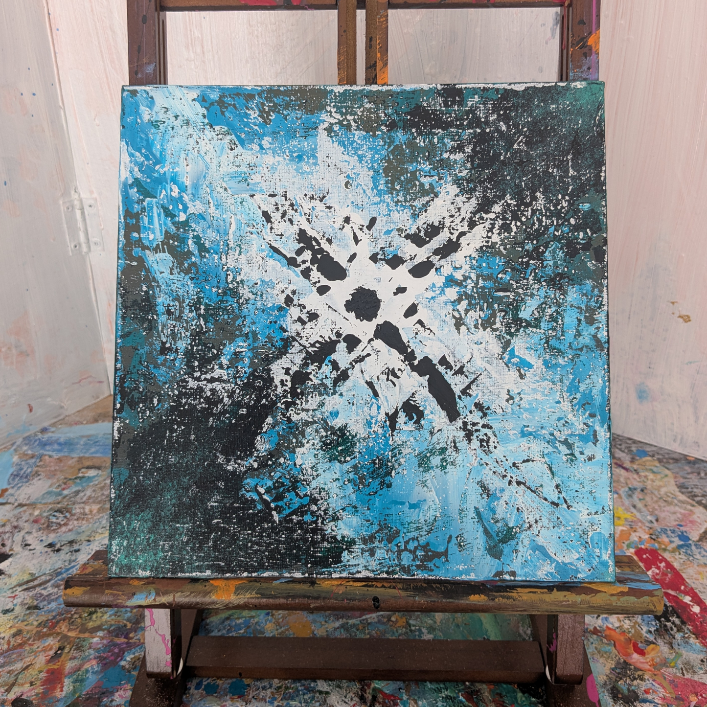 Croisement - peinture acrylique originale 25x25cm (2025)