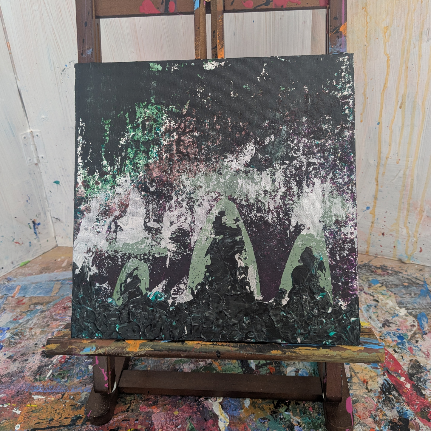 Sans titre 0621C - peinture acrylique originale 25x25cm (2025)