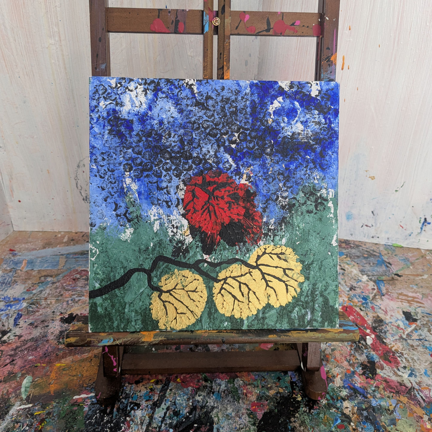 Sans titre 0615C - peinture acrylique originale 25x25cm (2025)